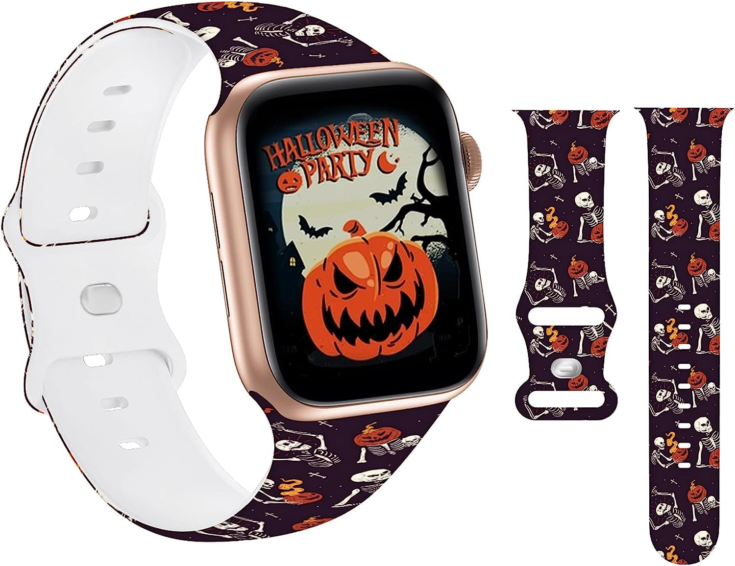 HYHMXB Chic Breathable Character Halloween Bands Compatible with Apple Watch 42Mm 44Mm 45Mm M/L,Grade Soft Silicone Sports Wristband Strap for Iwatch SE & Series 7/6/5/4/3/2/1 (Item 2)  HYHMXB Item 6 42mm/44mm/45mm M/L 