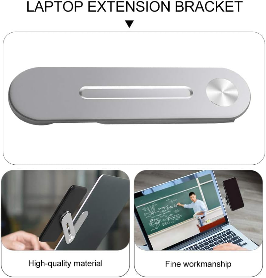 Hemobllo Laptop Stand Laptop Stands Laptop Side Mount Magnetic Laptop Phone Stand with Adjustable Cellphone Holder Computer Extension Bracket for Smartphones Laptop Stand Laptop Stands  Hemobllo   