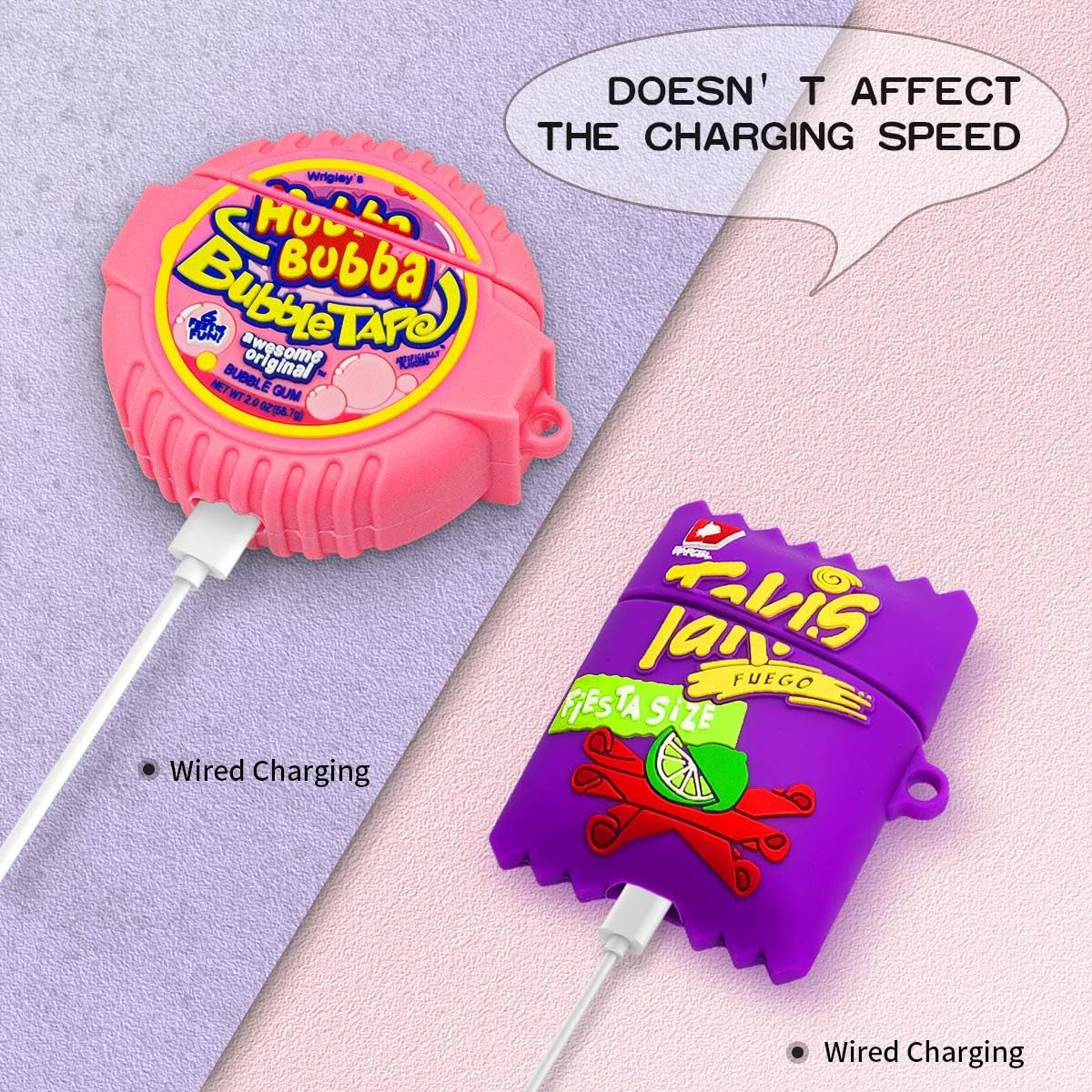 [2Pack] Airpods 2&1 Case, Soft Silicone Takis Potato Chips+Bubba Candy Case, 3D Cute Funny Fun Cartoon Kawaii Food Fashion Airpod Cover with Keychain, Airpod Skin Accessories for Kids Teens Boys Girls  Alquar   