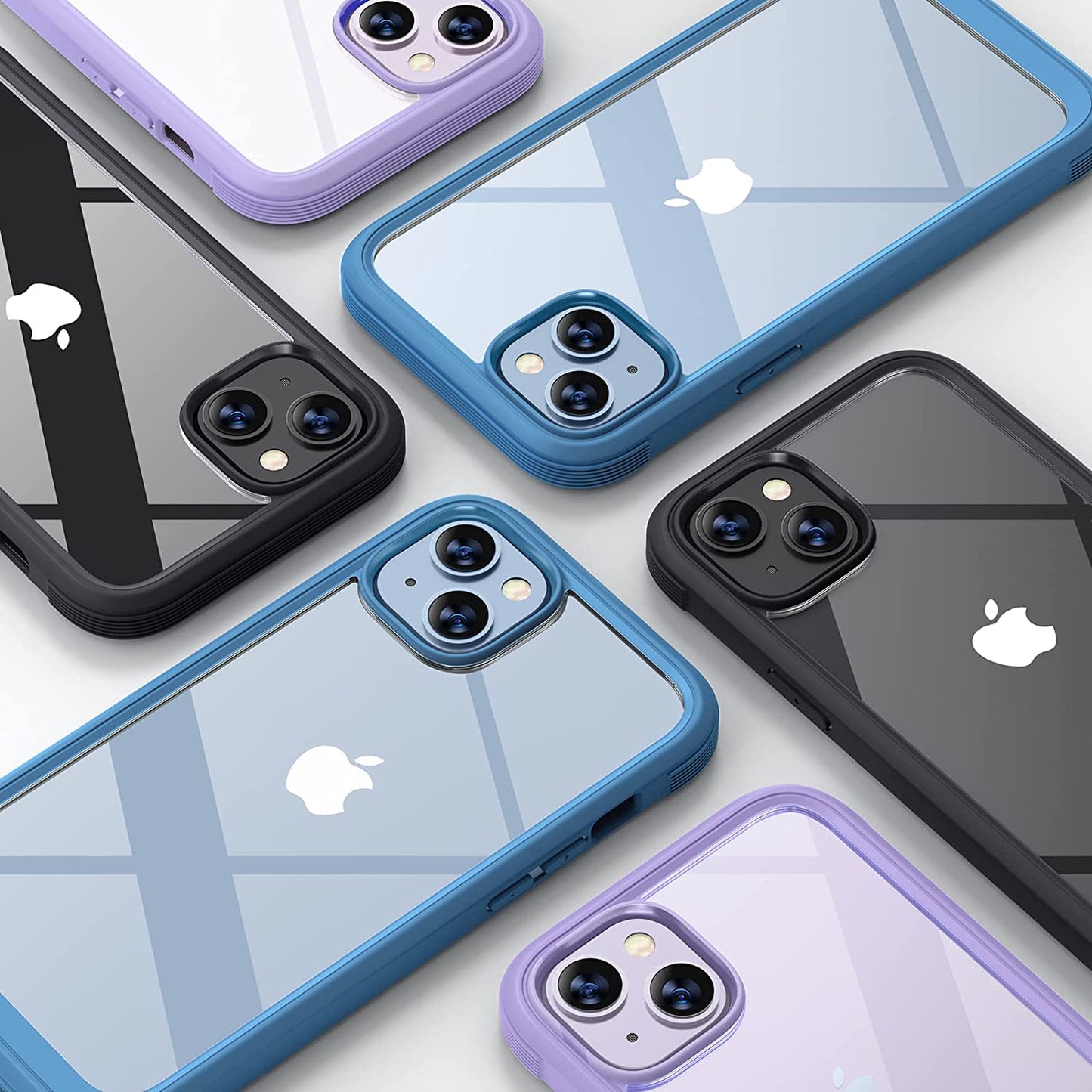 Diaclara Designed for Iphone 14 Case, Full Body Rugged Case with Built-In Touch Sensitive Anti-Scratch Screen Protector, with Camera Lens Protector for Iphone 14 6.1" (Blue and Clear)  Diaclara   