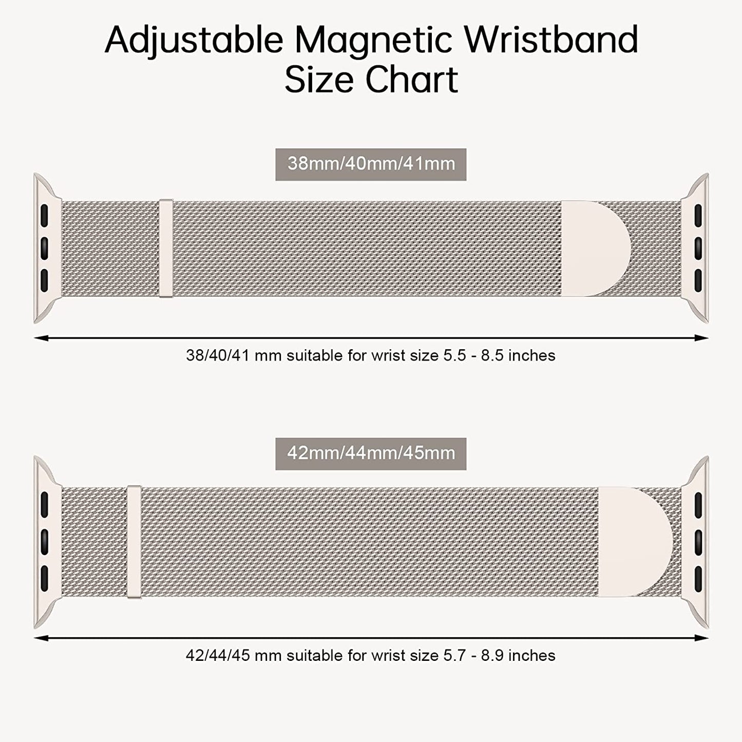 OHOTLOVE Metal Magnetic Bands Compatible with Apple Watch Band 38Mm 40Mm 41Mm 42Mm 44Mm 45Mm 49Mm Women Men, Stainless Steel Mesh Loop Strap for Iwatch Ultra SE Series 8 7 6 5 4 3 2 1 Starlight S  OHOTLOVE   