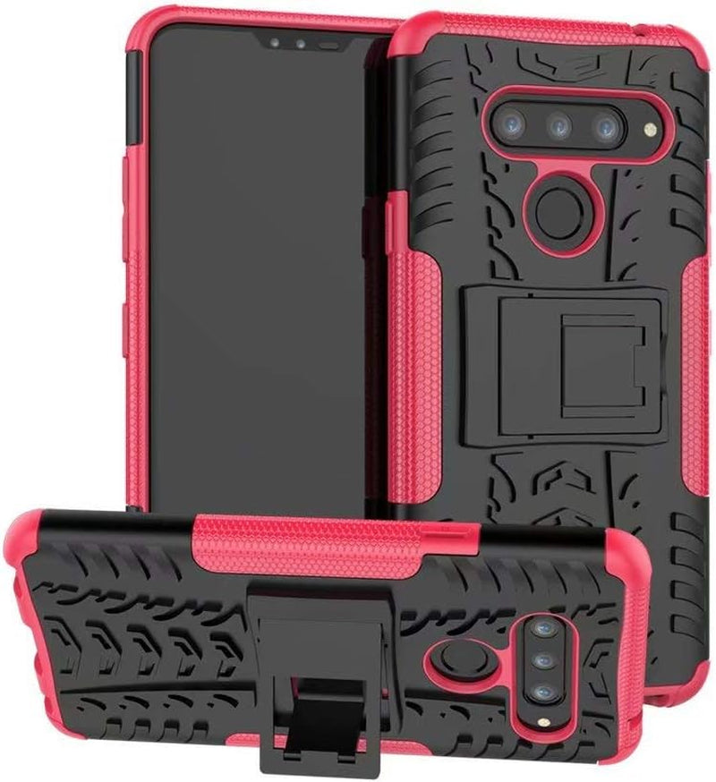 Zhusha Cases & Cover, Dual Layer Hybrid Armor Kickstand 2 in 1 Shockproof Case Cover for LG V40/V40 Thinq (Color : Blue)  Zhusha Pink  