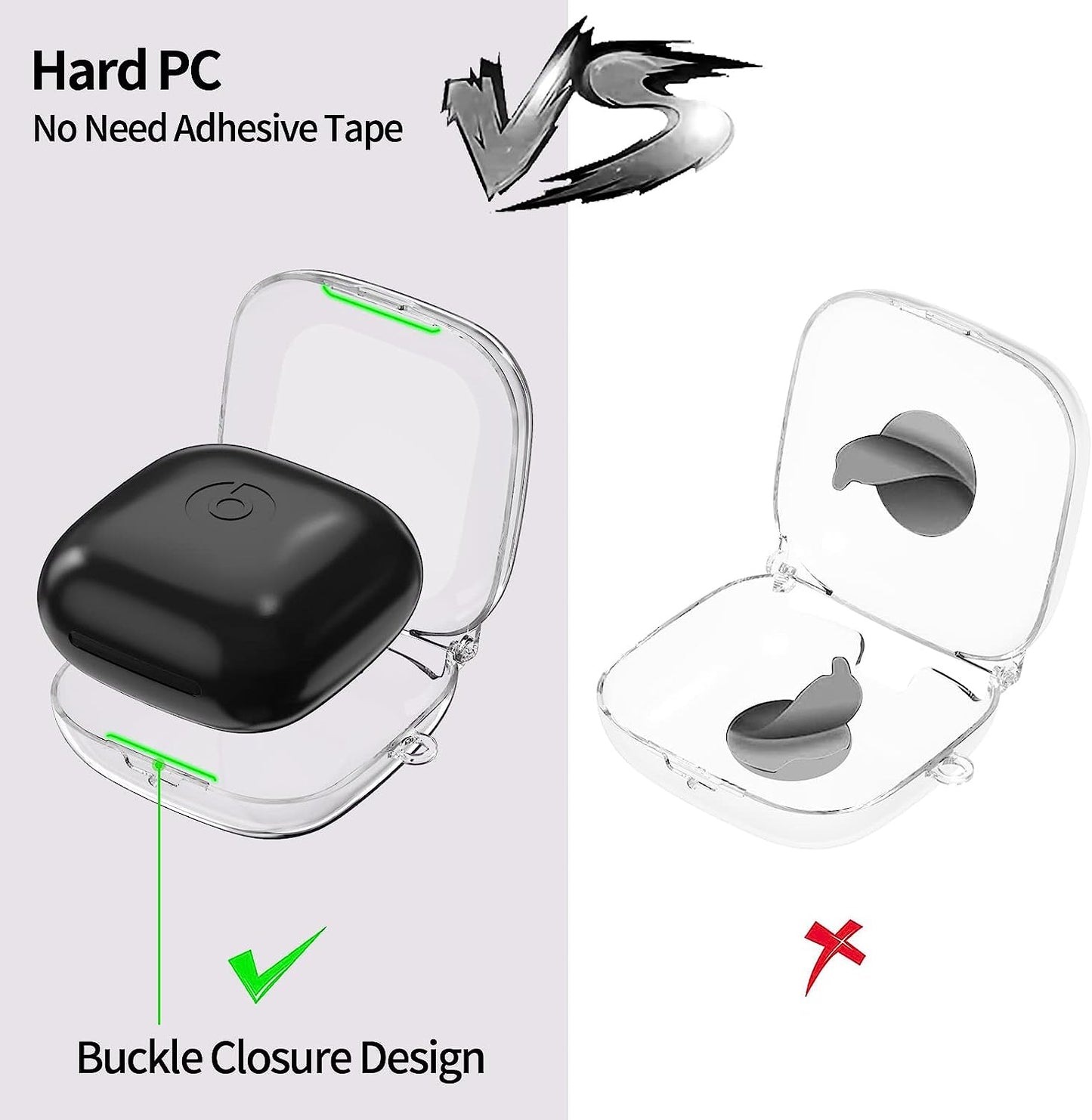 Powerbeats Pro Case Cover, Filoto Hard Case for Powerbeats Pro Wireless Earbuds Full Body Shockproof Protective Charging Case Skin with Keychain Accessories for Men Women (Clear)  Kerle   