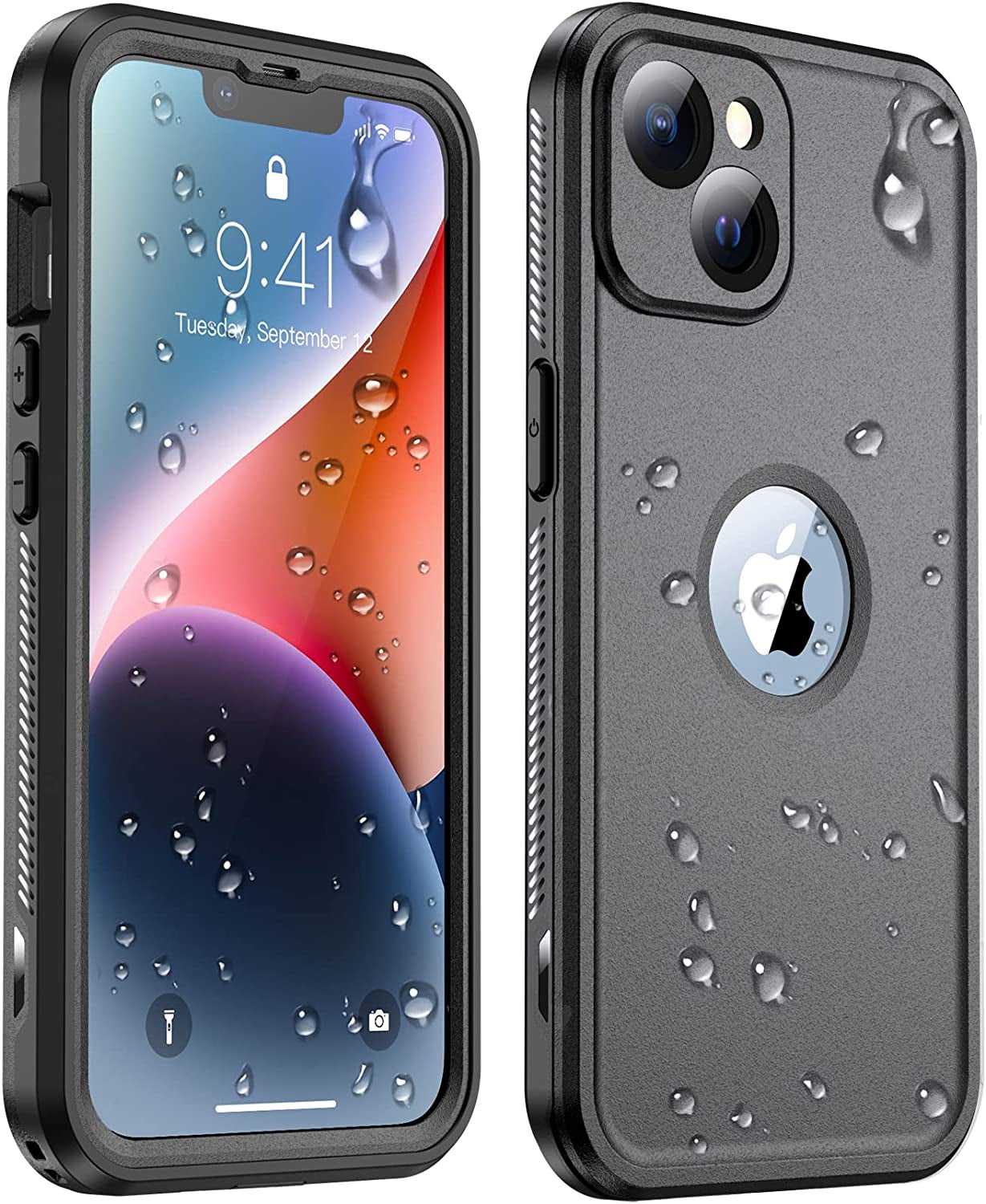 Temdan [Real 360 Magnetic for Iphone 14 Case Waterproof,[Compatible with Magsafe] Built-In Glass Camera Lens & Screen Protection [Military Dropproof][Ip68 Underwater] Shockproof Phone Case  Temdan Black iPhone 14 Plus 