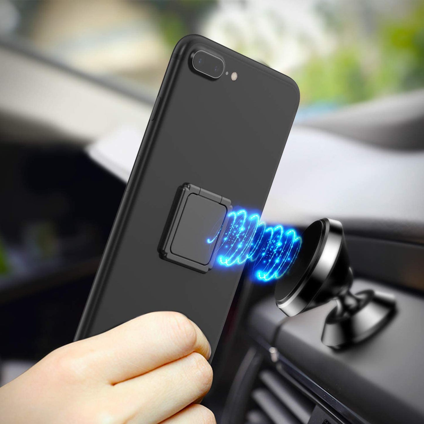 ICHECKEY Cell Phone Ring Holder Stand, 360° Rotation Universal Finger Ring Kickstand with Metal Phone Ring Grip for Magnetic Car Mount Compatible with All Smartphone, Ipad, Tablet, 2 Pack  ICHECKEY   