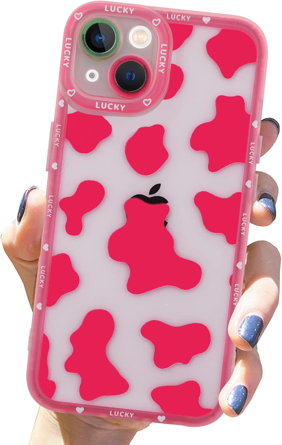 ZIYE Cow Print for Iphone 13 Pro Case,Iphone 13 Pro Cow Pattern Protective Phone Case with Full Body Soft Tpu+Camera Protection Anti-Scratch Cover for Iphone 13 Pro 6.1 Inch (Pink)  ZIYE Iphone 13  