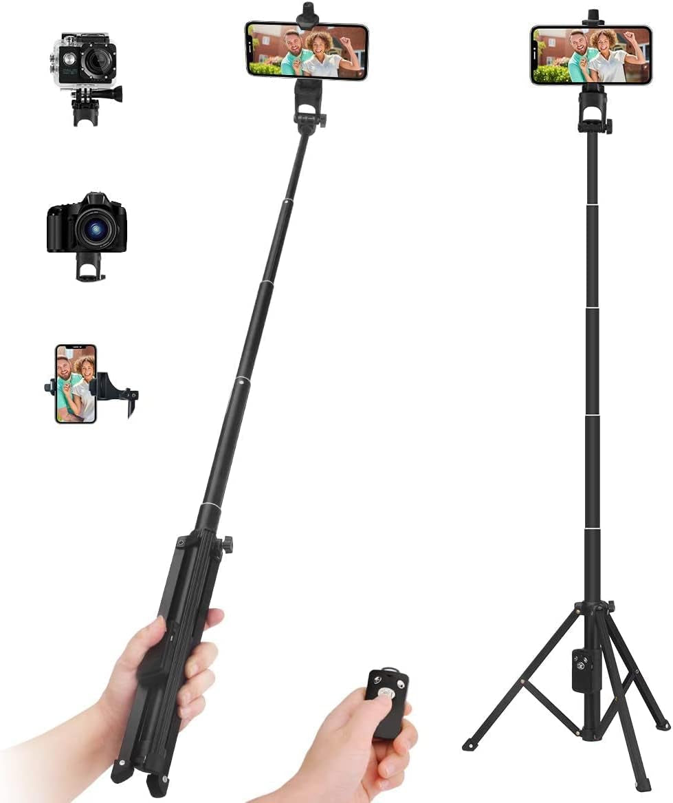 Selfie Stick Tripod,54 Inch Extendable Camera Tripod and Phone Tripod for Cellphone，Wireless Remote for Apple & Android Devices,Compatible with Iphone14 13 12 11 Pro Xs X Plus,Samsung Galaxy S21 S20  YUNTENG   