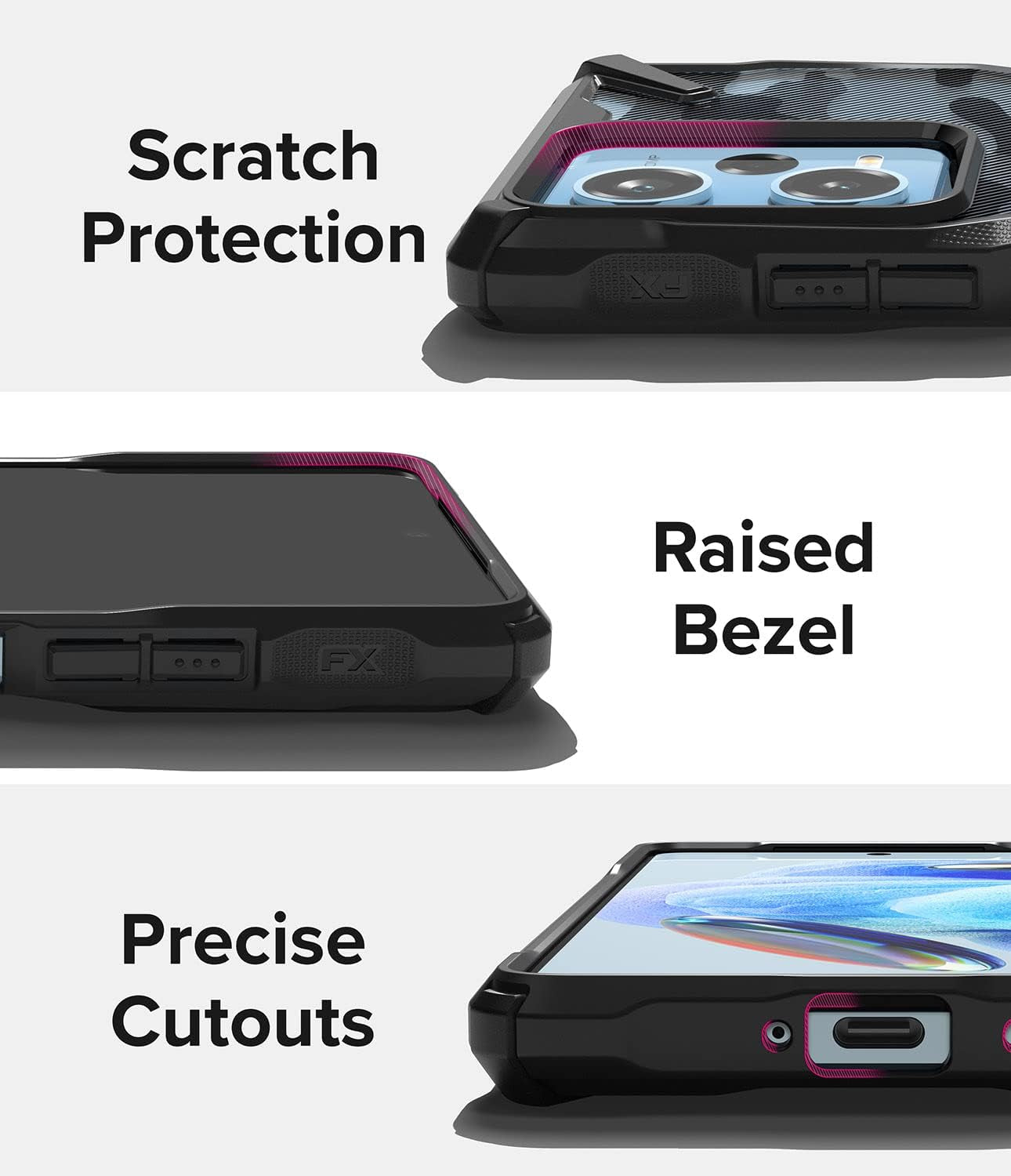 Ringke Fusion-X [Military Design] Compatible with Redmi Note 12 Pro Case and Xiaomi Poco X5 Pro 5G Case, Camouflage Hard Back Cover Shockproof Advanced Protective Bumper - Camo Black  Rearth   