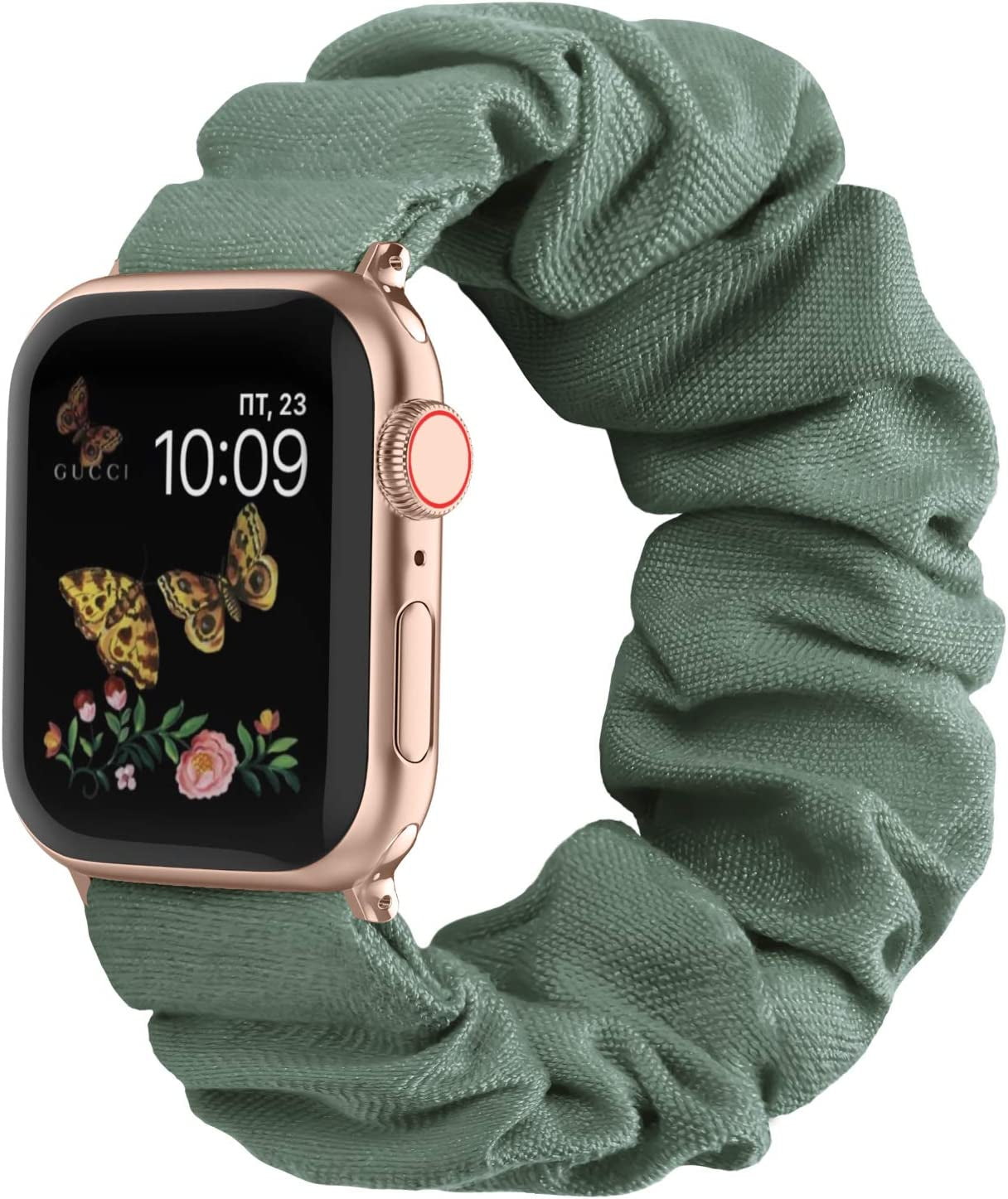 Recoppa Compatible for Scrunchie Apple Watch Band 38Mm 41Mm 42Mm 40Mm 44Mm 45Mm Cute Print Elastic Watch Bands Women Bracelet Strap for Apple Iwatch Series 7 6 5 4 3 2 1 SE(3 Pack, 38/40/41Mm-Small)  Recoppa   