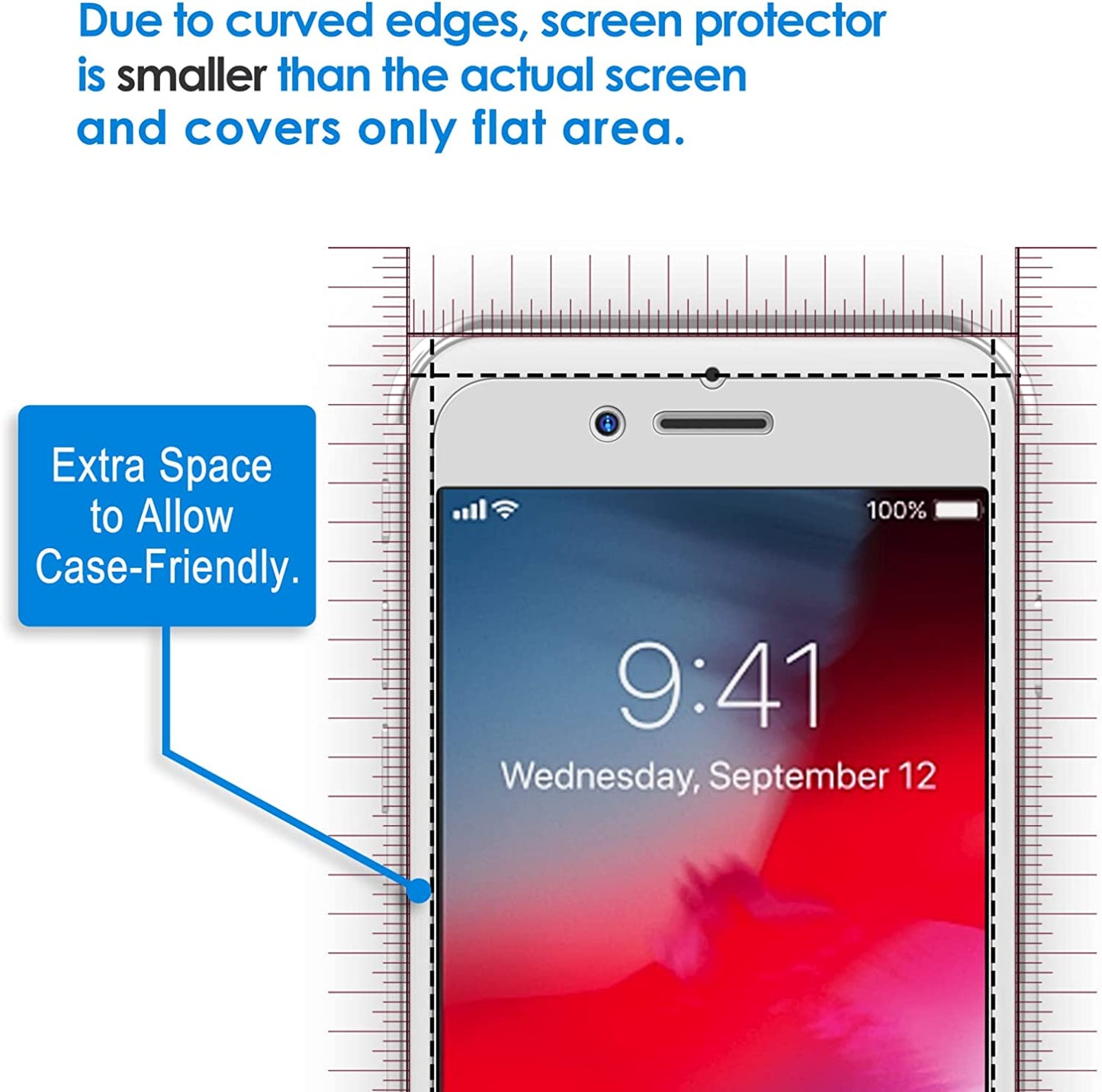 Jetech Screen Protector for Iphone 8, Iphone 7, Iphone 6S and Iphone 6, 4.7-Inch, Tempered Glass Film, 2-Pack  JETech   