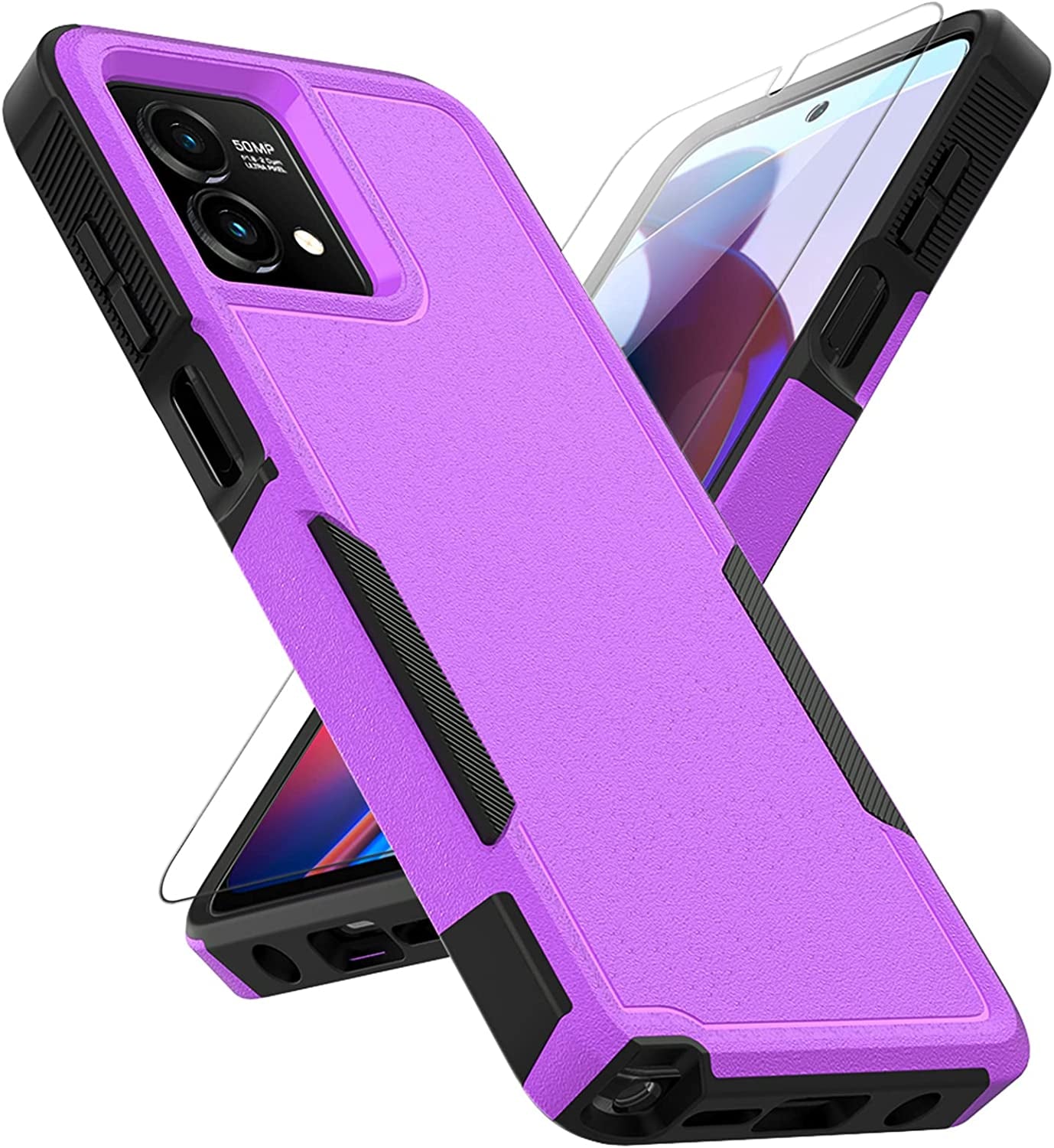 For Moto G Stylus 5G 2023 Case: Dual Layer Protective Heavy Duty Cell Phone Cover Shockproof Rugged with Screen Protector - Military Protection Bumper Tough - Motorola Moto G Stylus 5G 2023, Purple  Jinxian Co., Ltd.   