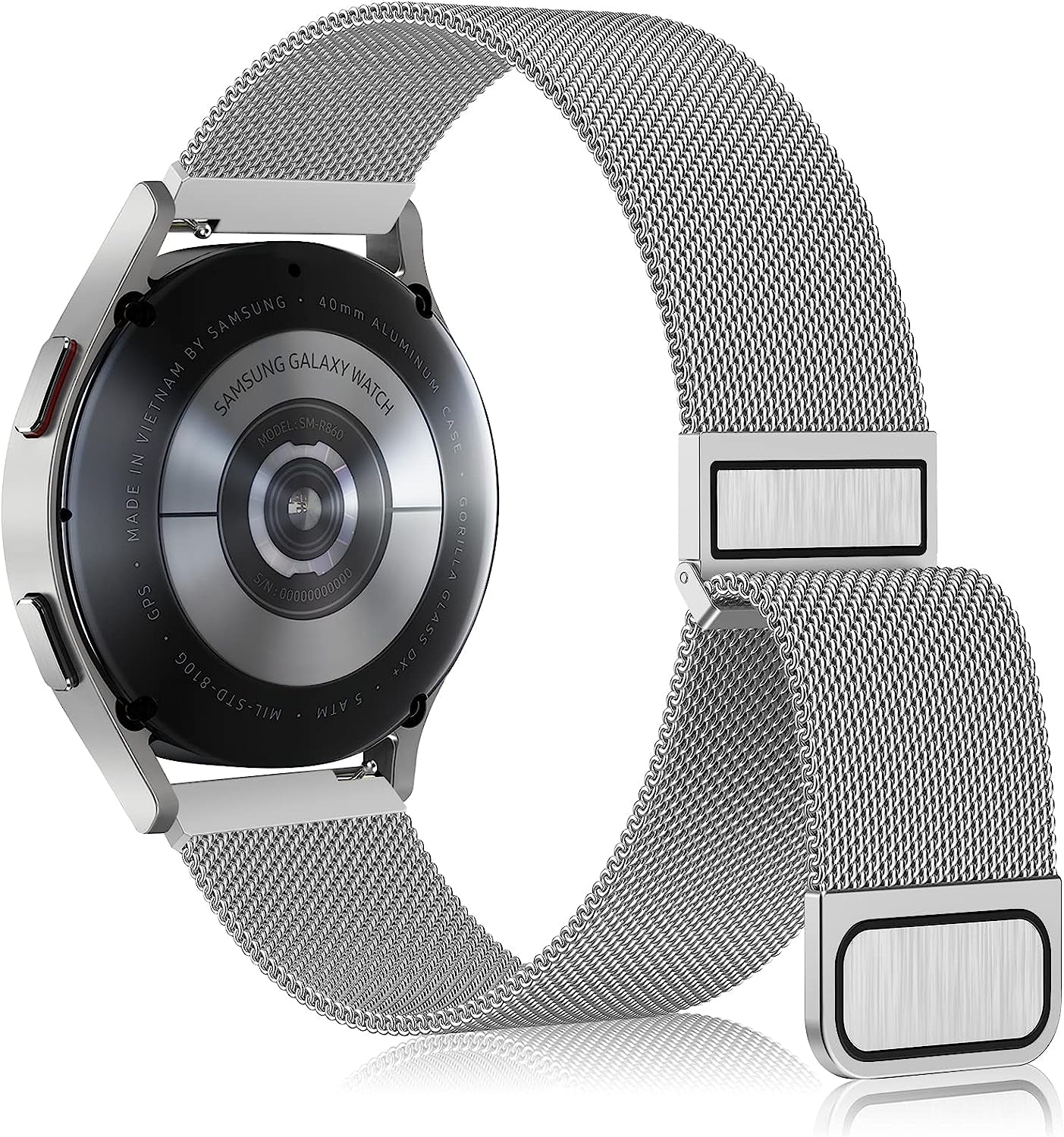 Wanme Metal Bands for Garmin Venu 2 plus / Venu Sq / Venu / Vivoactive 3 Watch Band Women Men, Stainless Steel Mesh Magnetic Replacement Wristband Bracelet Strap for Garmin Vivomove Sport, Vivoactive 3 Music, Forerunner 645 / 245 Music Smart Watch  Wanme   