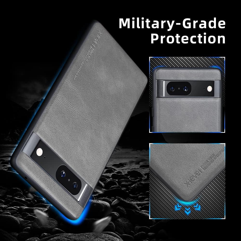 X-Level Google Pixel 7A Case, Thin Slim Premium PU Leather Elegant Soft TPU Bumper Shockproof Protective Cases Phone Cover for Google Pixel 7A 2023 (Gray)  X-level   