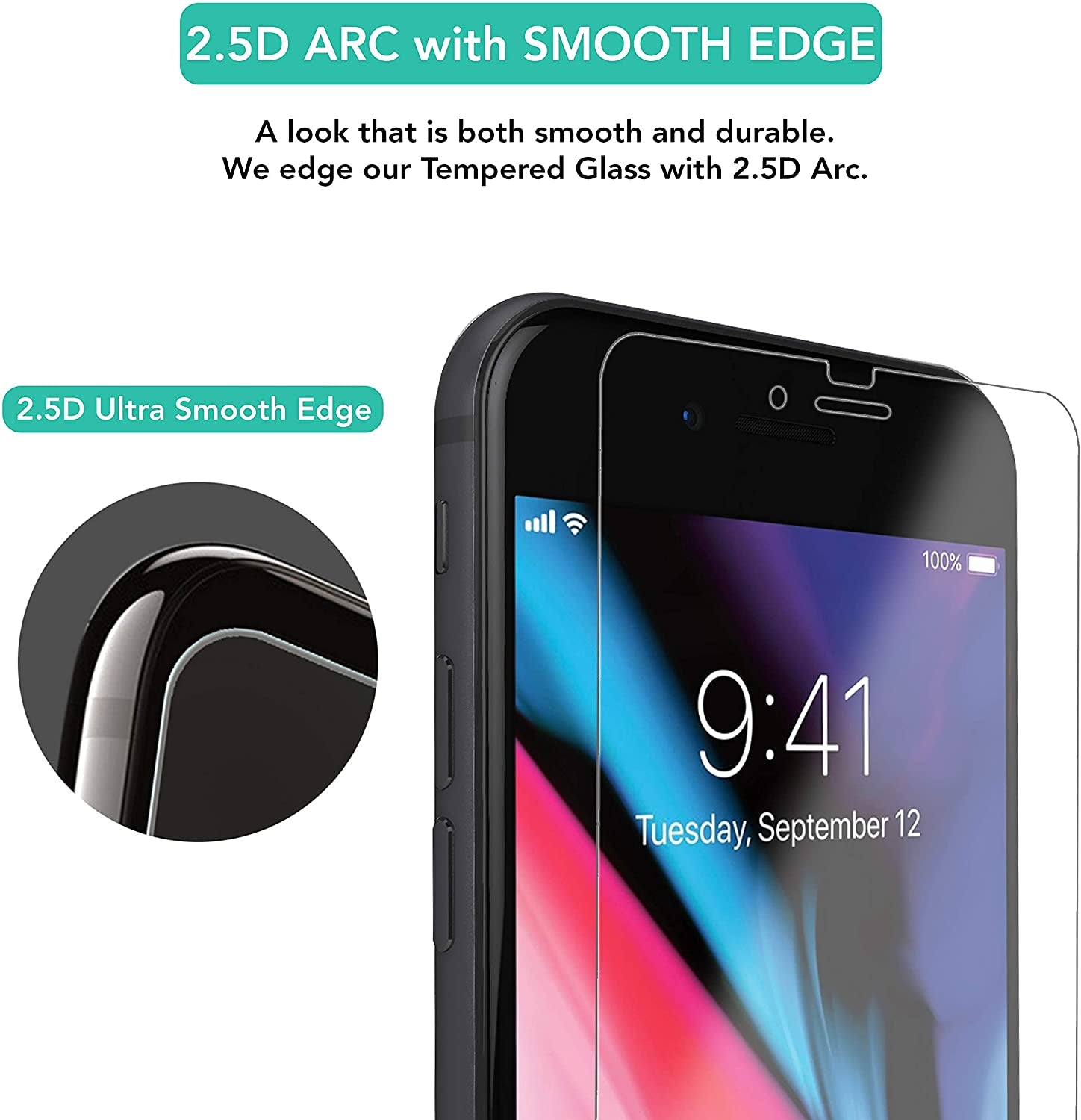 Isoul [4 Pack] Screen Protector for Iphone SE 3/2 (2022/2020)/ 8/7/6S/6 Tempered Glass Film 9H HD, 2.5D Edge 4.7 Inch [3D Touch] [Compatible with Apple SE Iphone 2Nd 3Rd Gen]  iSOUL   