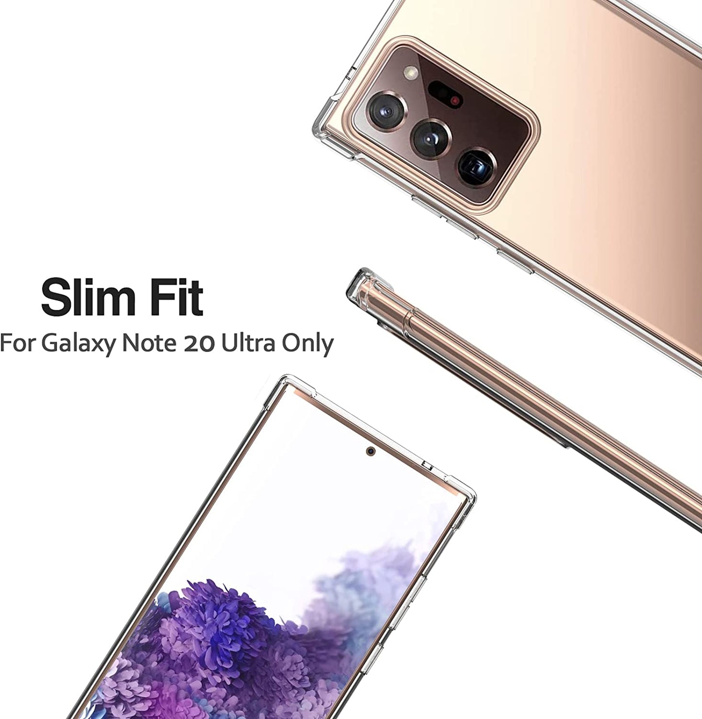 KIOMY Crystal Clear Case for Samsung Galaxy Note 20 Ultra 5G Hybrid Design Hard PC Back Cover with Flexible TPU Raised Frame Shockproof Bumper Corners Protective Slim Fit anti Yellow Transparent Shell  KIOMY   