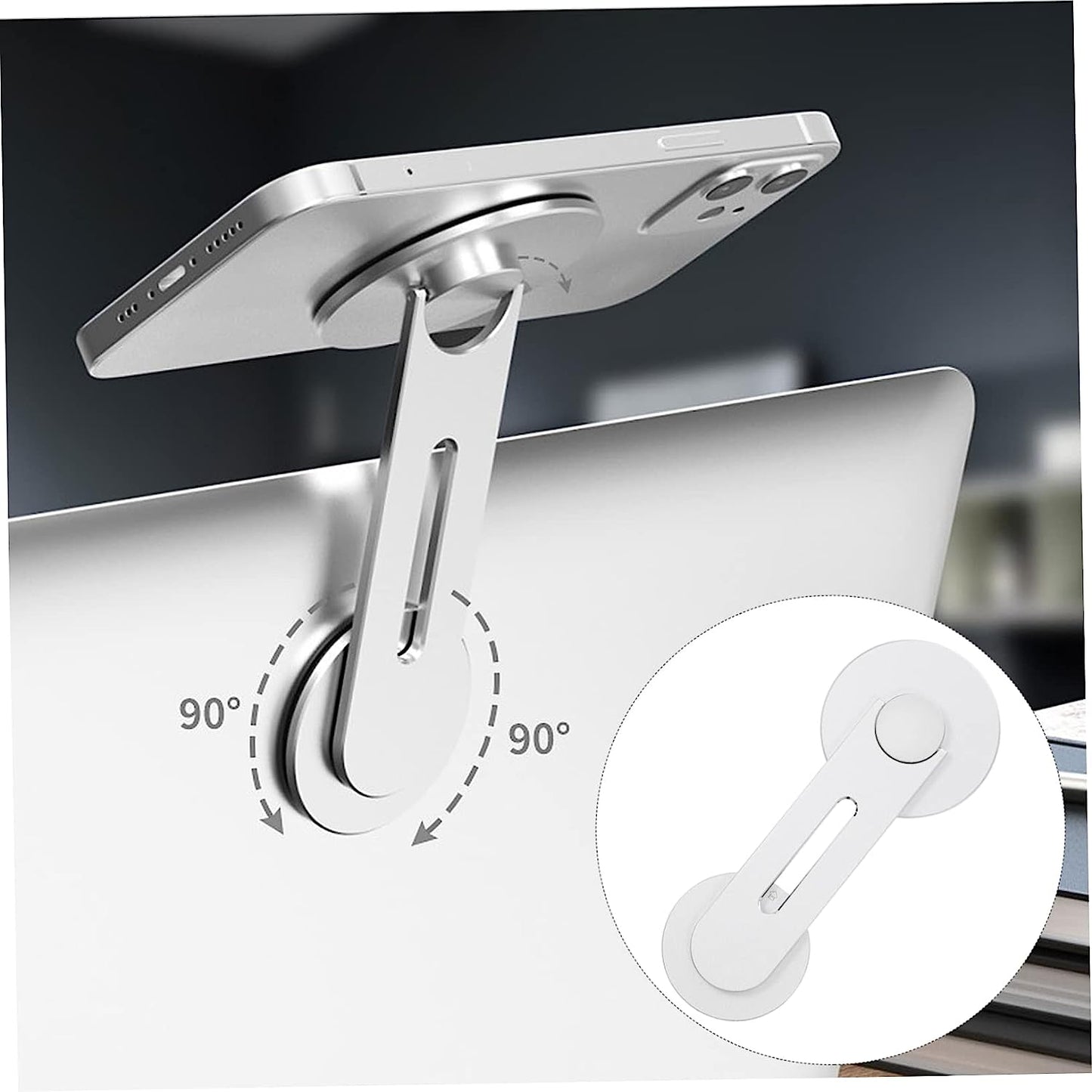 KICHOUSE Mobile Phone Holder Computer Monitors Laptop Stand Portable Magnetic Mount Cell Phone Mount for Computer Laptop Phone Holder Laptop Phone Mount Clips Phone Holder for Computer Car  KICHOUSE   