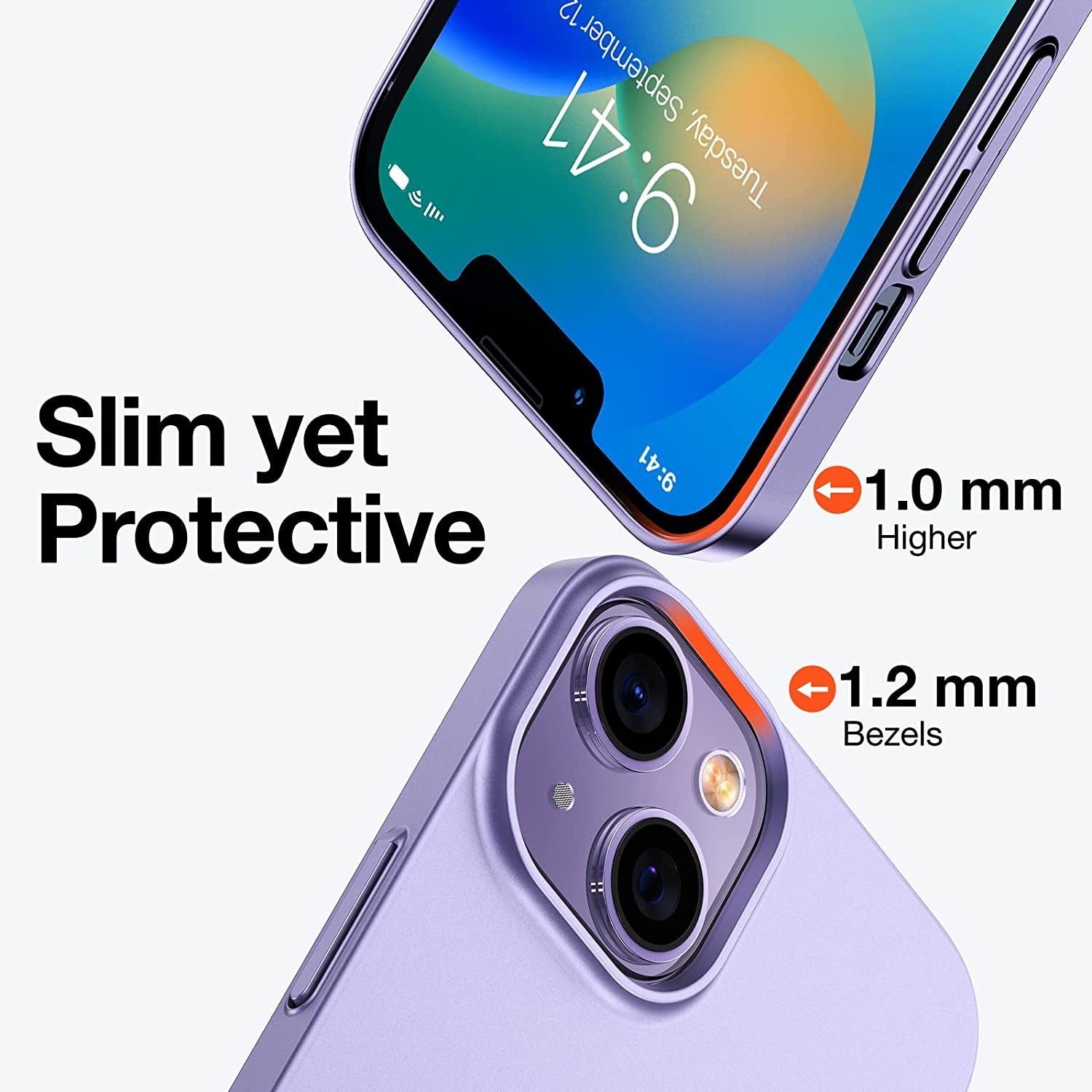 TORRAS Slim Fit for Iphone 14 Case/Iphone 13 Case Ultra-Thin Sturdy Protective Cover with Non-Slip Grip & No Fingerprint Hard Plastic Phone Case for Iphone 14/13 (6.1"), Clove Purple  TORRS   