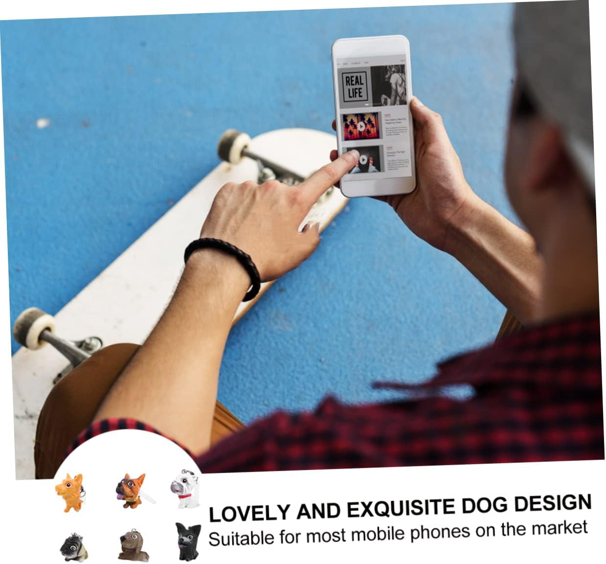 UKCOCO 1 Set 6 Pcs Mobile Phone Dust Plug Charm Earphone Jack Accessory Rubber USB Plug Earphone Jack Plug Charm Dog Pendant for Phone Telephone Plastic Cell Phone  UKCOCO   