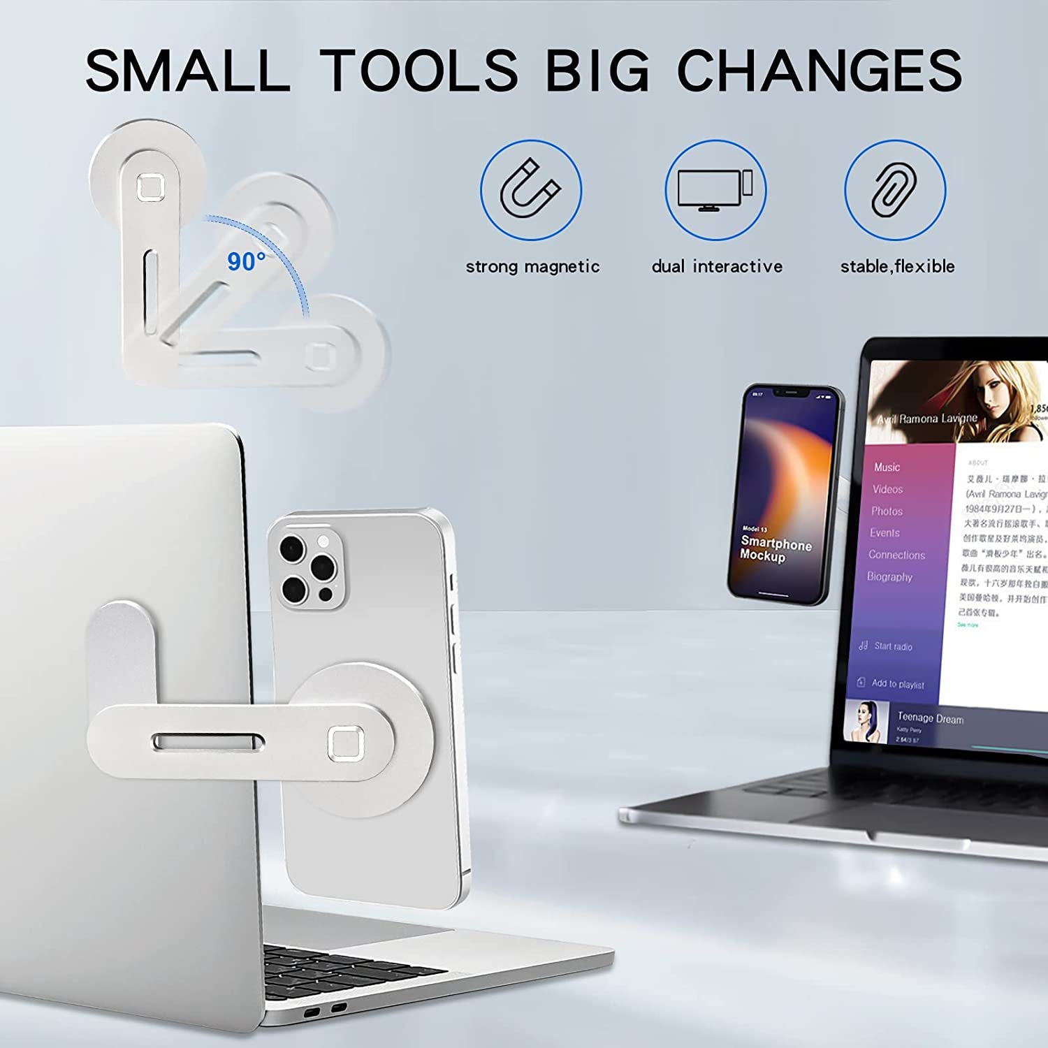 Cham-X Magnetic Phone Holder for Laptop, Adjustable and Foldable Computer or Car Monitor Side Mount, Portable Magsafe Bracket Compatible with Iphone 14/13/12 Series  Cham-X   