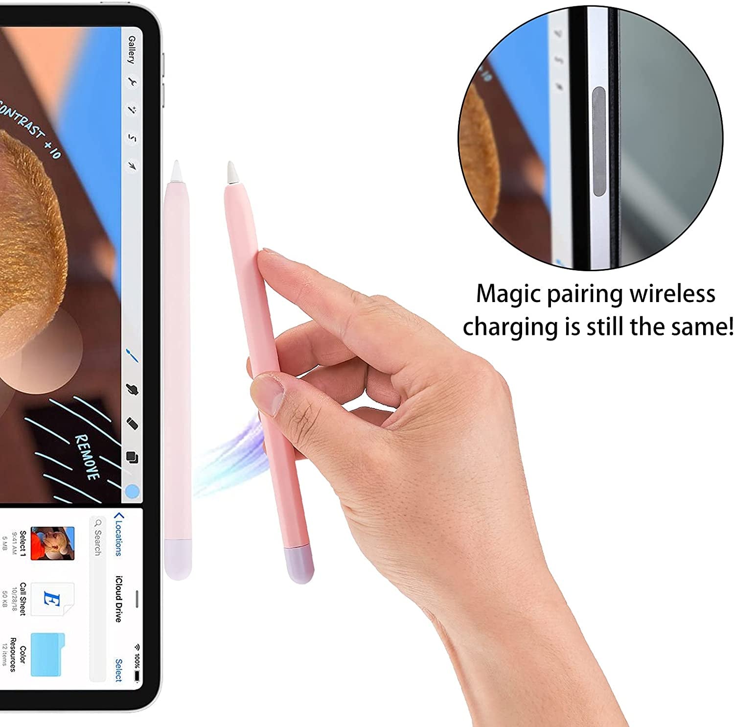 LINGXIU 2 Pack Silicone Case Cover Compatible with Apple Pencil 2Nd Generation, Slim Lightweight Pencil Case Skin Sleeve Accessories and 16 Pcs Nib Covers,16 Colors  LINGXIU   