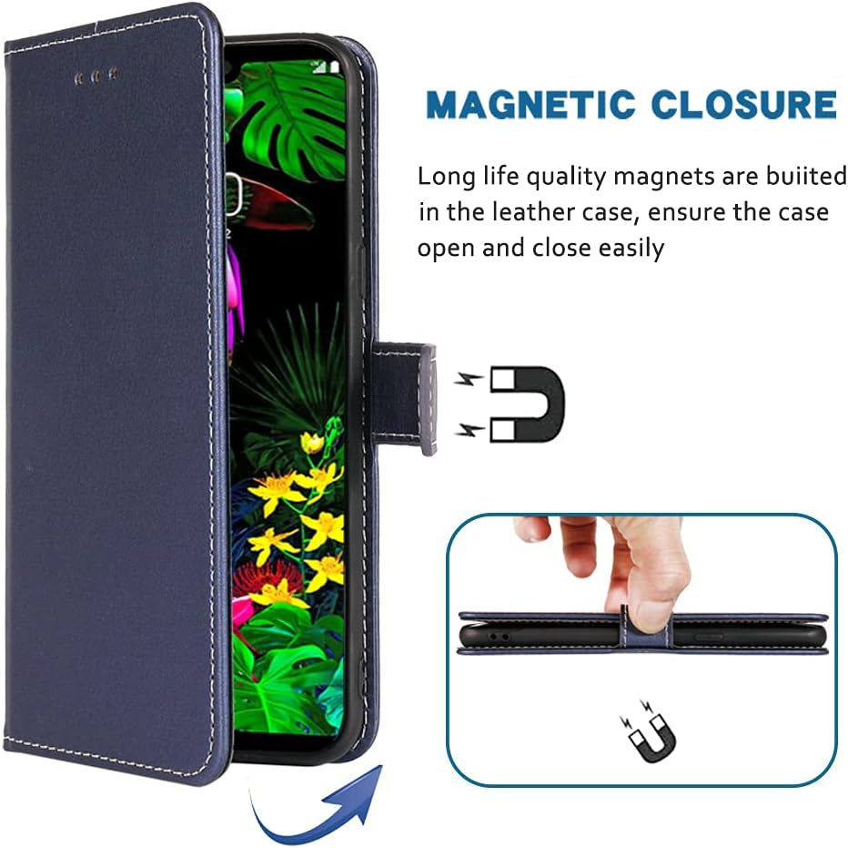 FDCWTSH Compatible with LG G8 Thinq Wallet Case Wrist Strap Lanyard Leather Flip Cover Card Holder Stand Cell Accessories Phone Cases for LGG8 Thin Q G 8 LG8 G8Thinq Lgg8Thinq 8G Blue  FDCWTSH   