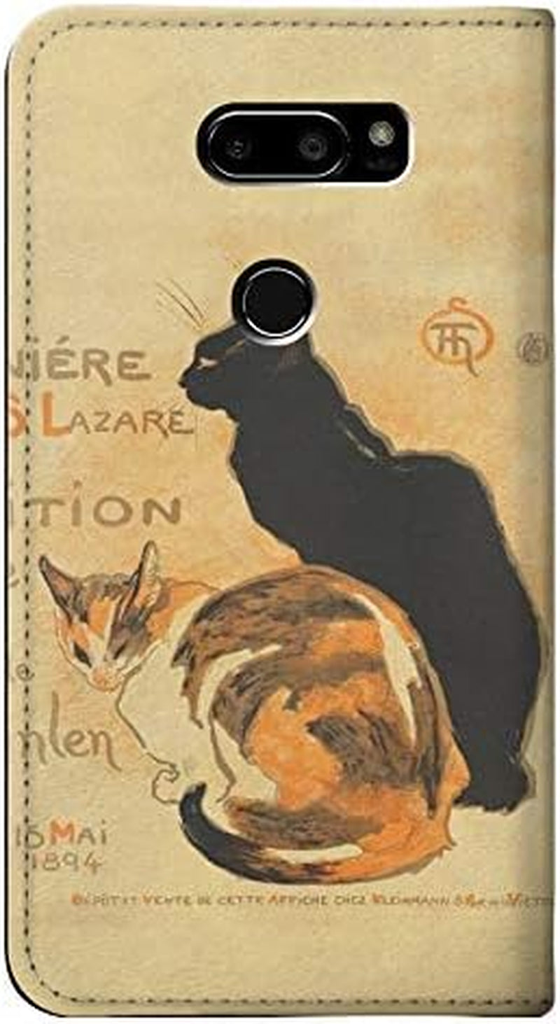 RW3229 Vintage Cat Poster PU Leather Flip Case Cover for LG V30, LG V30 Plus, LG V30S Thinq, LG V35, LG V35 Thinq  jjphonecase   