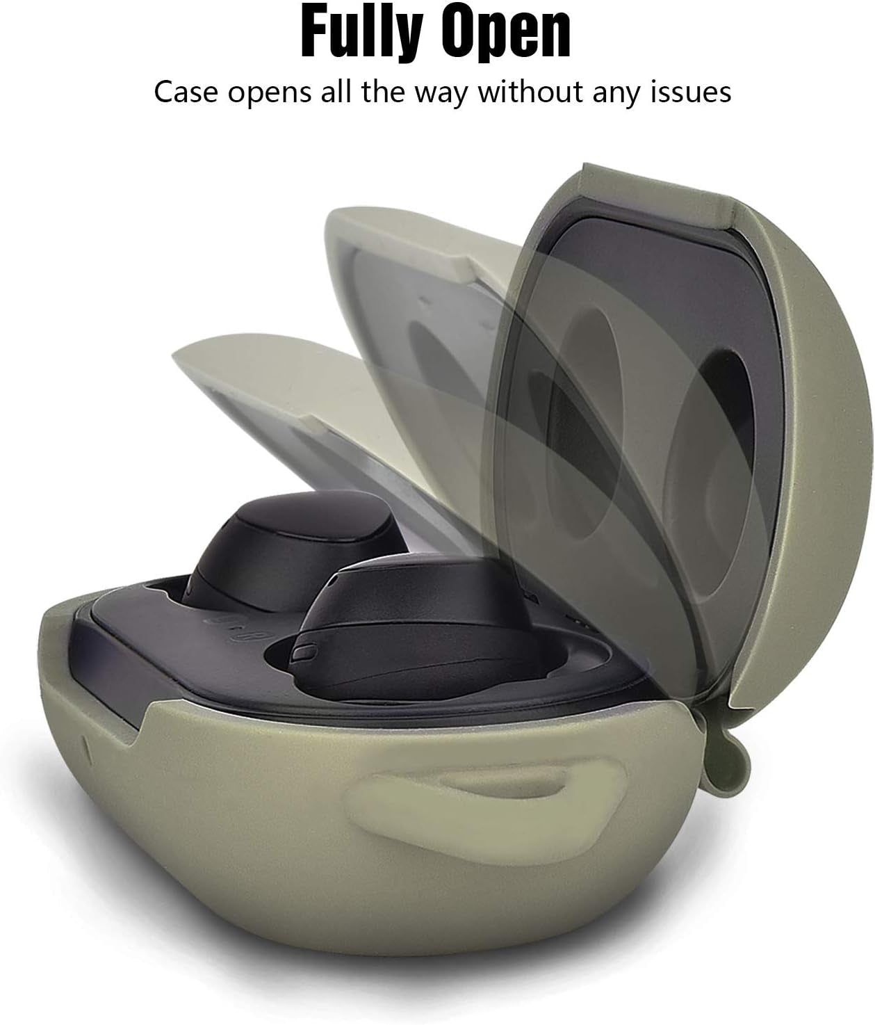 Filoto Silicone Case for Samsung Galaxy Buds plus Case/Galaxy Buds Case with Pom Pom Keychain Protective Cover Galaxy Earbuds Accessory (Olive Green)  Kerle   