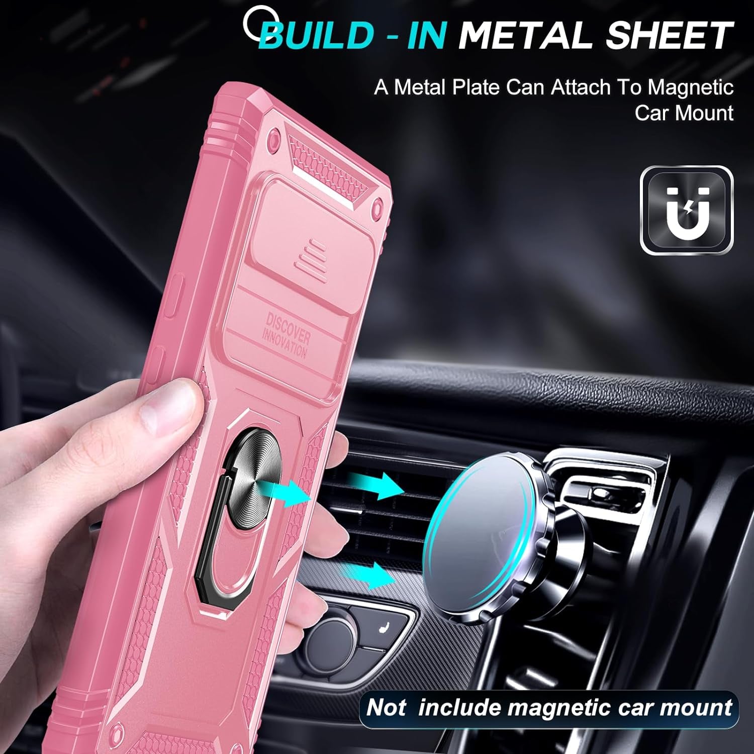 Leyi for Google Pixel 6 Pro Case: Case for Pixel 6 Pro with Slide Camera Cover, 360 Full Body Military-Grade Phone Case with Kickstand for Pixel 6 Pro, Pink  LeYi   