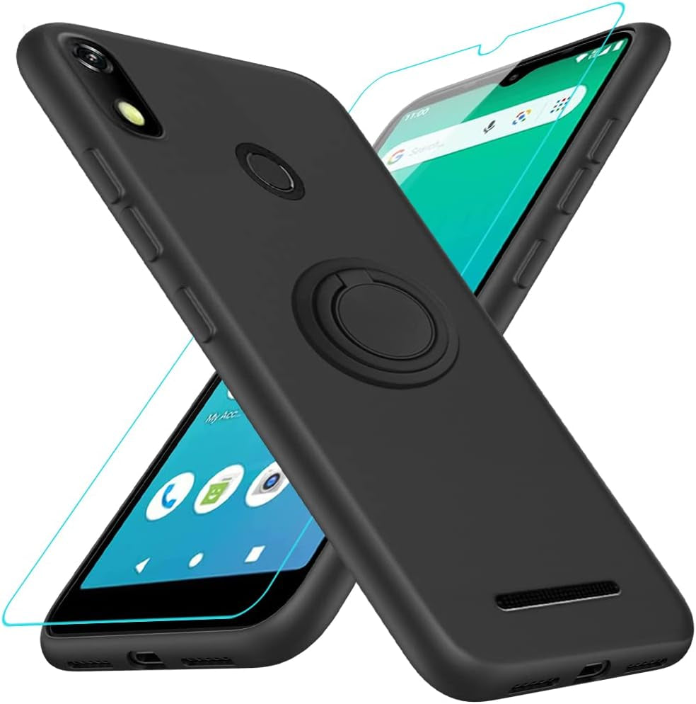 For Motorola Moto G 5G 2023 Phone Case with Glass Screen Protector, 360° Rotatable Ring Holder Magnetic Kickstand/Stand Silicone TPU Shockproof Protective Cover Case for Motorola Moto G 5G - Black  Nijiadi Hotpepper Chilaca Black  