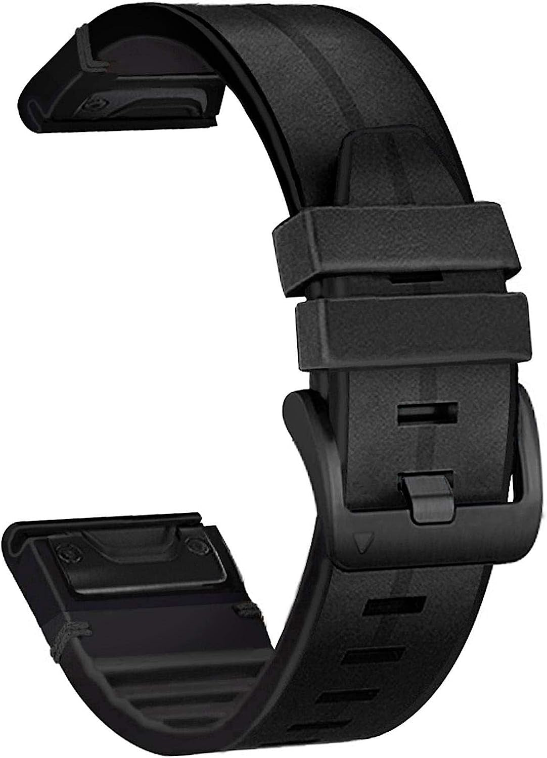 Abanen Leather Watch Bands for Fenix 6 / Fenix 5 / Fenix 7, Quickfit 22Mm Soft Genuine Leather with Silicone Sweatproof Wrist Strap for Garmin Fenix 6 Pro/Sapphire,Instinct, EPIX 2,Approach S62/S60  Abanen Black  