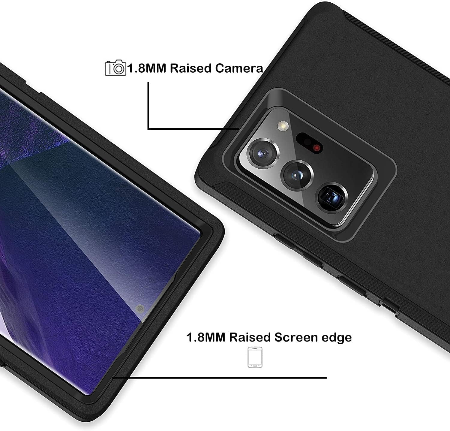 Galaxy Note 20 Case for Samsung Galaxy Note 20 Case Military Drop Shockproof Armor Heavy Duty Rugged 3 in 1 Protection Cover for Galaxy Note 20 Phone Case (Purple+Rose Red)  TORRTOWAY   