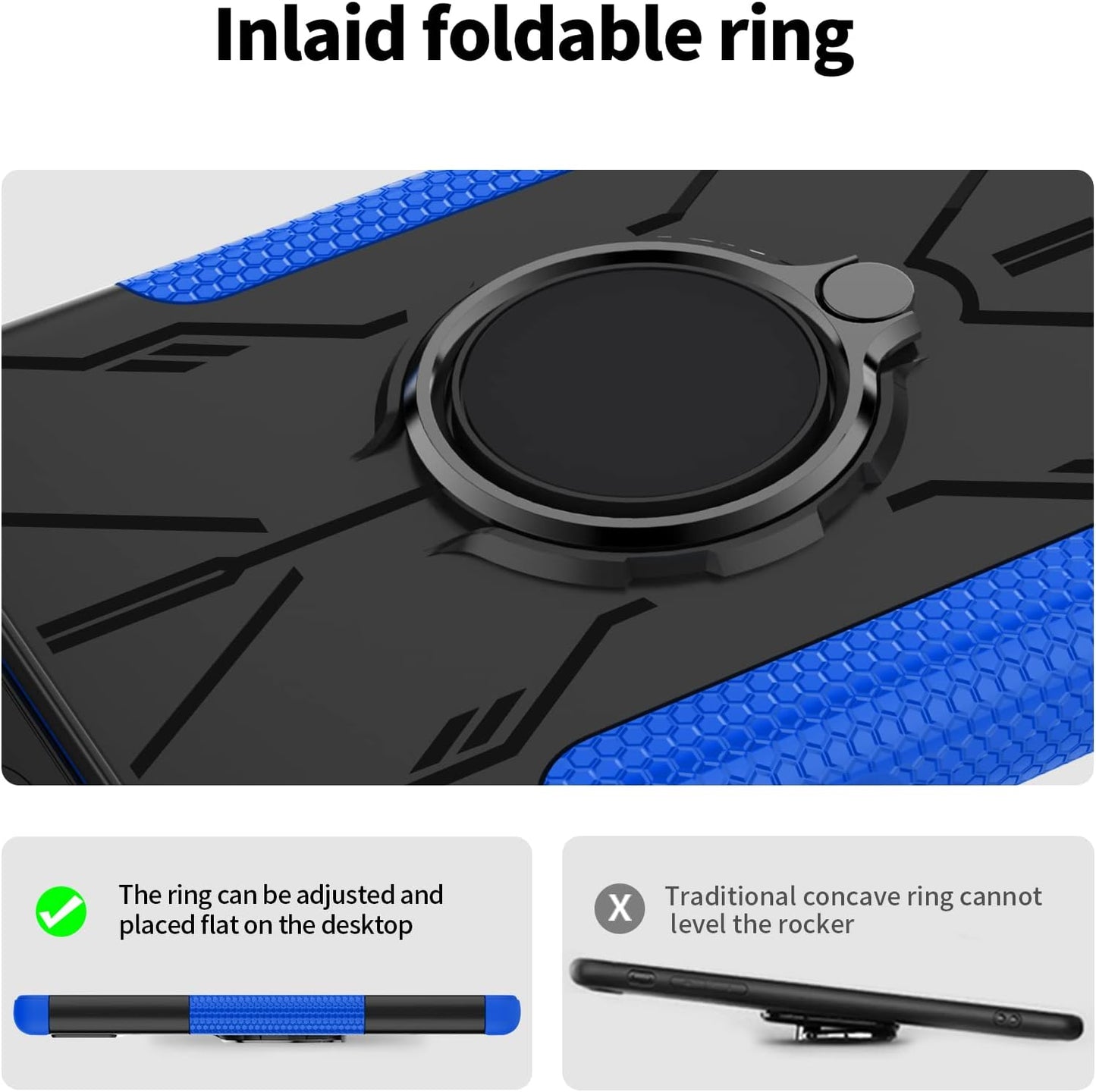 Military Case for Google Pixel 6A 5G 2022 Tough Rugged Dual Layer Case Hybrid Cover with 360°Ring Holder Kickstand for Google Pixel 6A 5G 2022  XBS-Better   