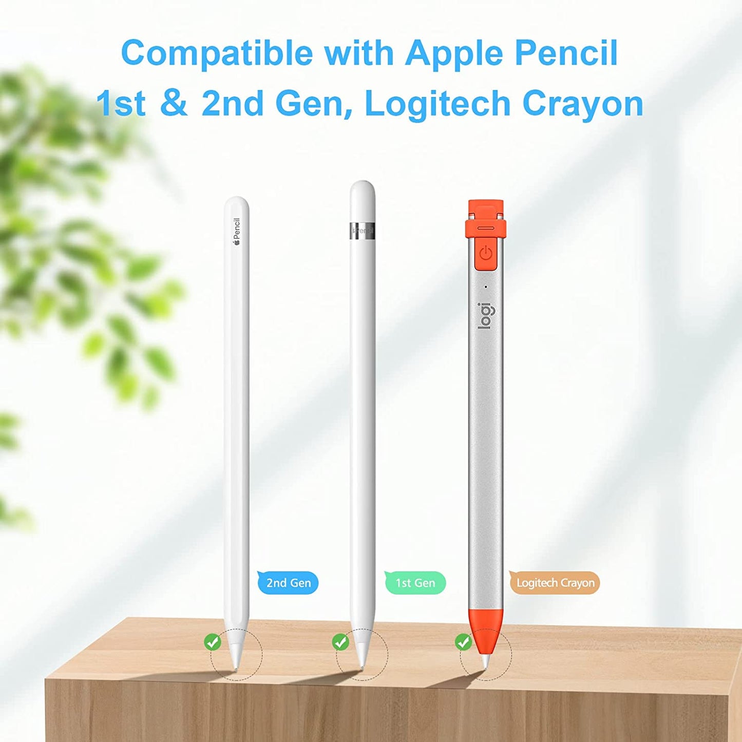 Digiroot Upgraded Replacement Tip for Apple Pencil 1St/2Nd Generation&Logitech Crayon, 0.72Mm No Wear Out Fine Point Precise Control Pen like Nibs for Ipad Pro/Air/Mini Pencil-2 Pack  DIGIROOT   