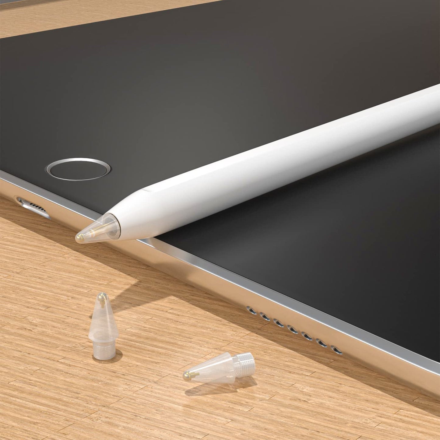 Wear Out Resistance Paper-Feel Writing Soft Pencil Tips Compatible with Apple Pencil Gen 1St,2Nd, Noiseless Pencil Nibs Fits for Apple Ipad Pro Pen, Upgraded Full Clear, 2 Pack  BPOPO   