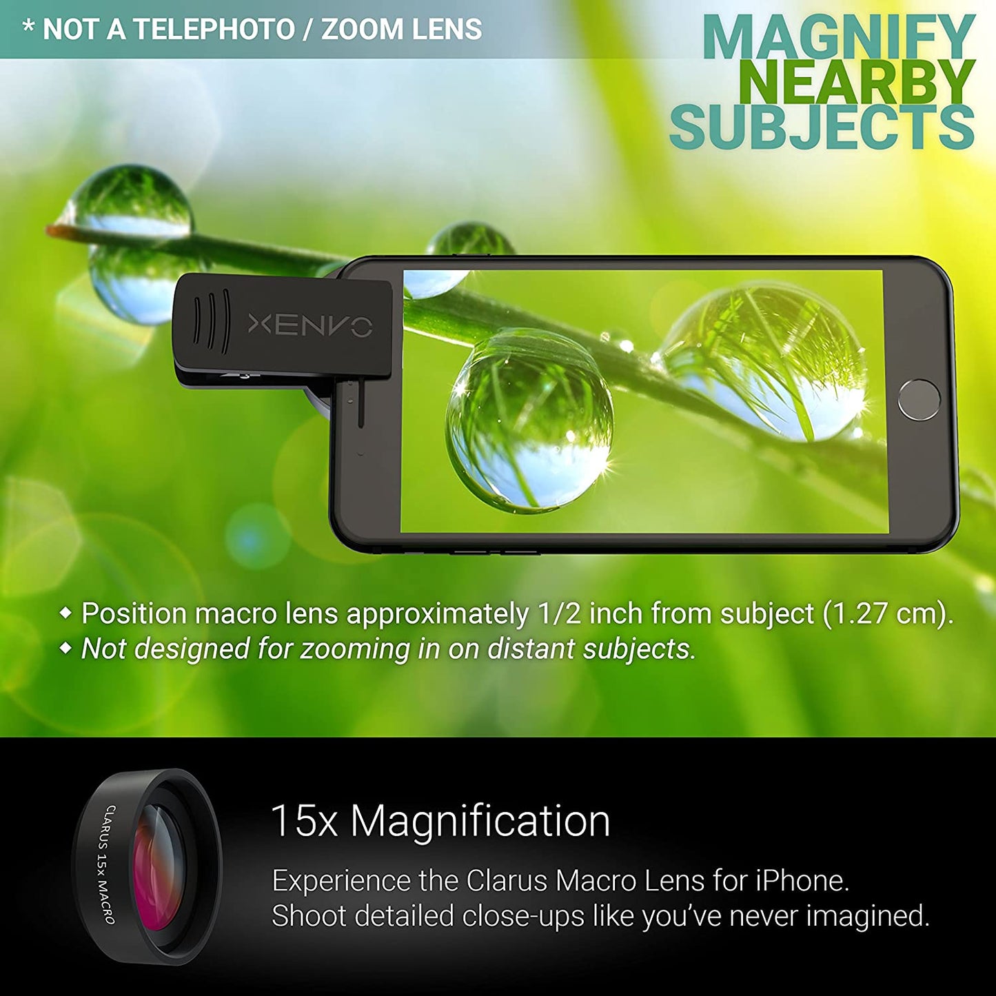 Xenvo Pro Lens Kit for Iphone and Android, Macro and Wide Angle Lens with LED Light and Travel Case  Xenvo   