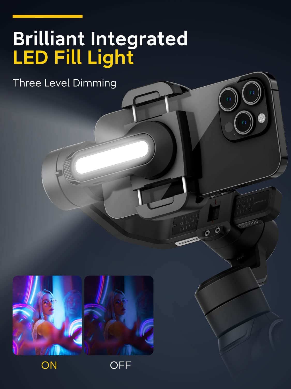 AOCHUAN Smart S2 Gimbal Stabilizer for Smartphone Professional Industry-Standard 3-Axis Phone Gimbal with Extendable Rod Microphone Fill Light Gimbal for Iphone and Android Vlogging Tiktok Youtube  AOCHUAN   