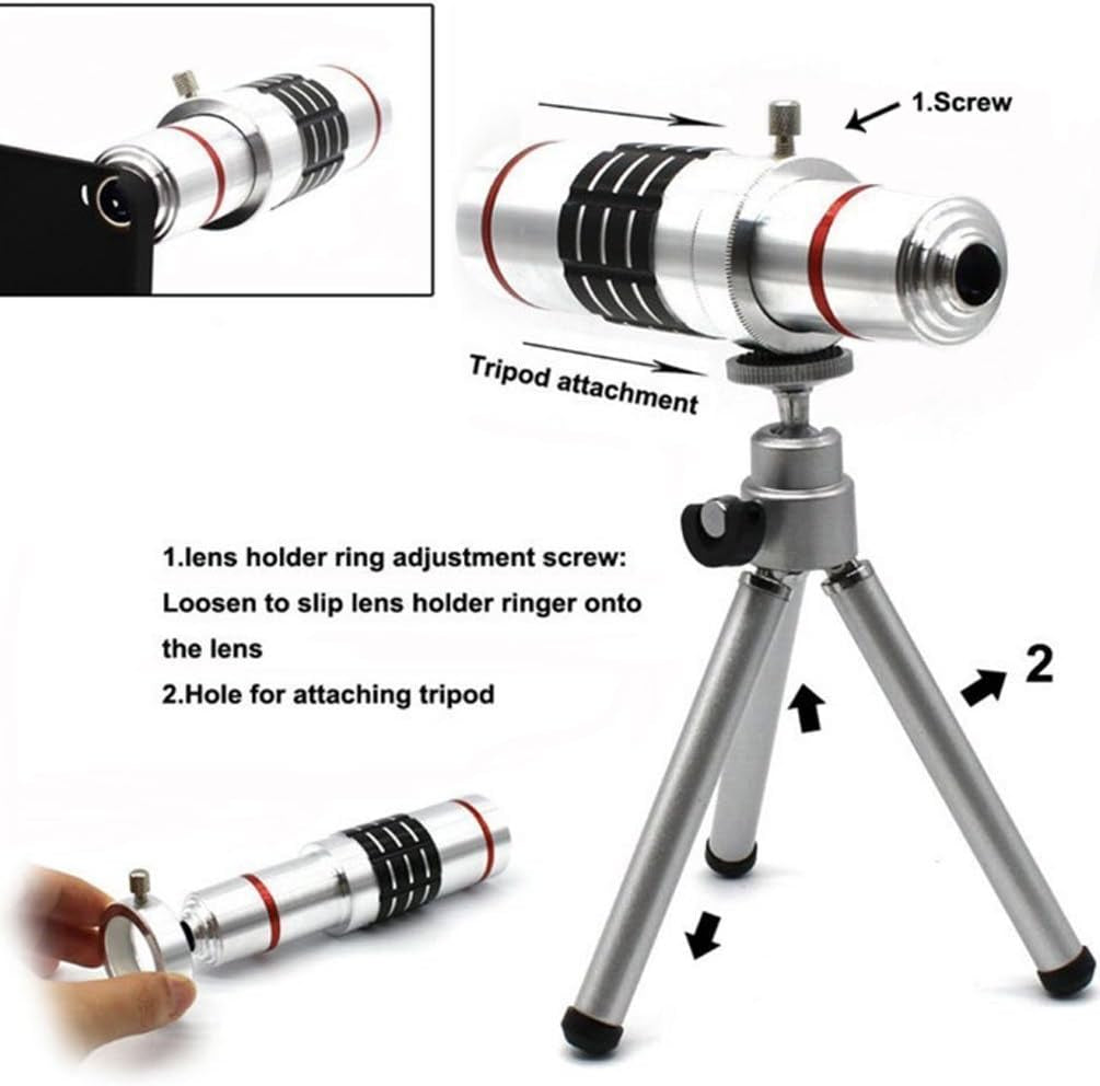 Youniker Optical Camera Lens Kit for Iphone 6 Plus,18X Manual Focus Telephoto Lens for Iphone 6S Plus,Including 18X Aluminum Zoom Telescope Camera Lens with Tripod + Iphone6 Plus/6S plus Case  Youniker   