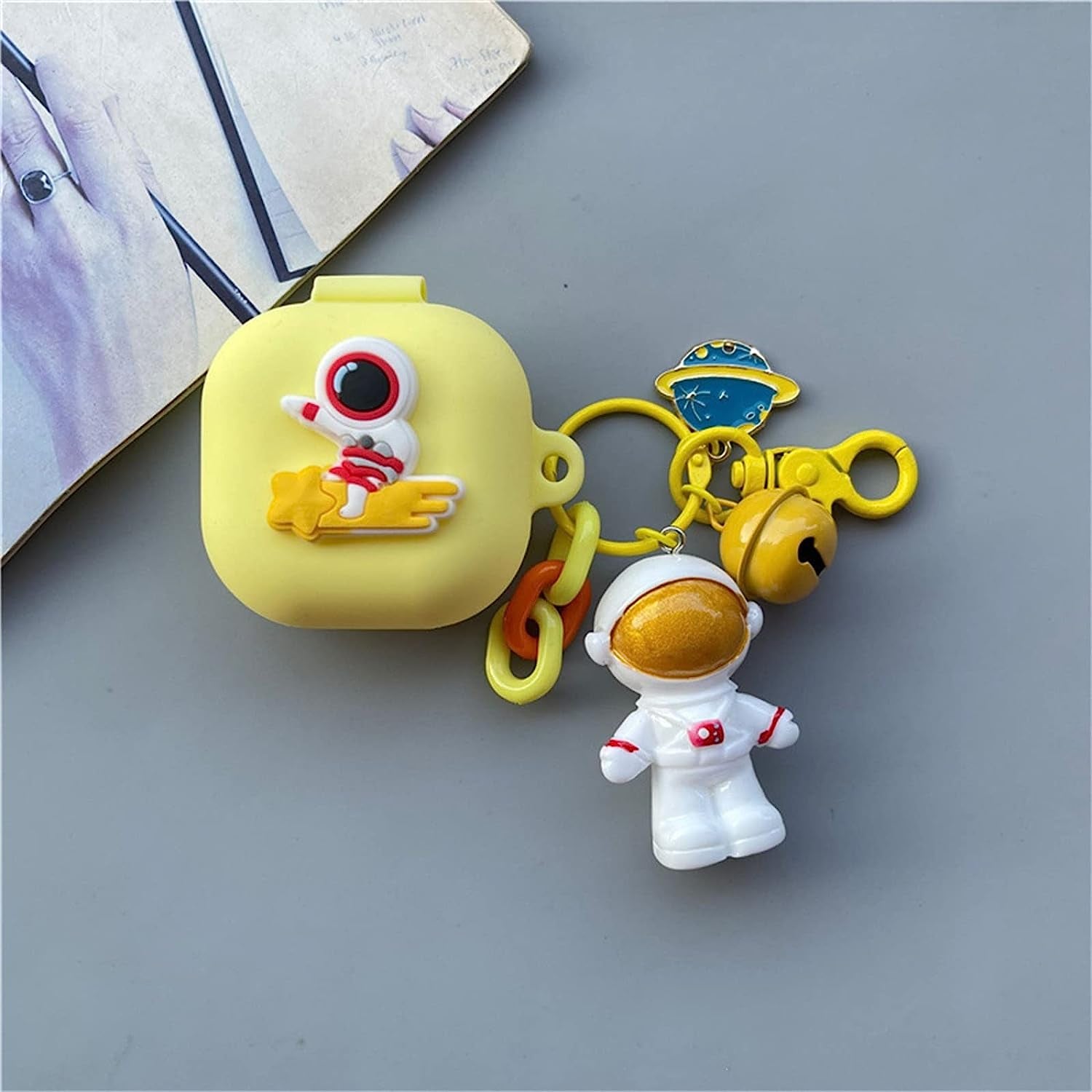 SKPY Cases for Samsung Galaxy Buds2 Pro/Buds 2/Buds Pro/Buds Live with Pendant, Cute Silicone Astronaut Cartoon Shockproof Cover for Girls Boys  SKPY   