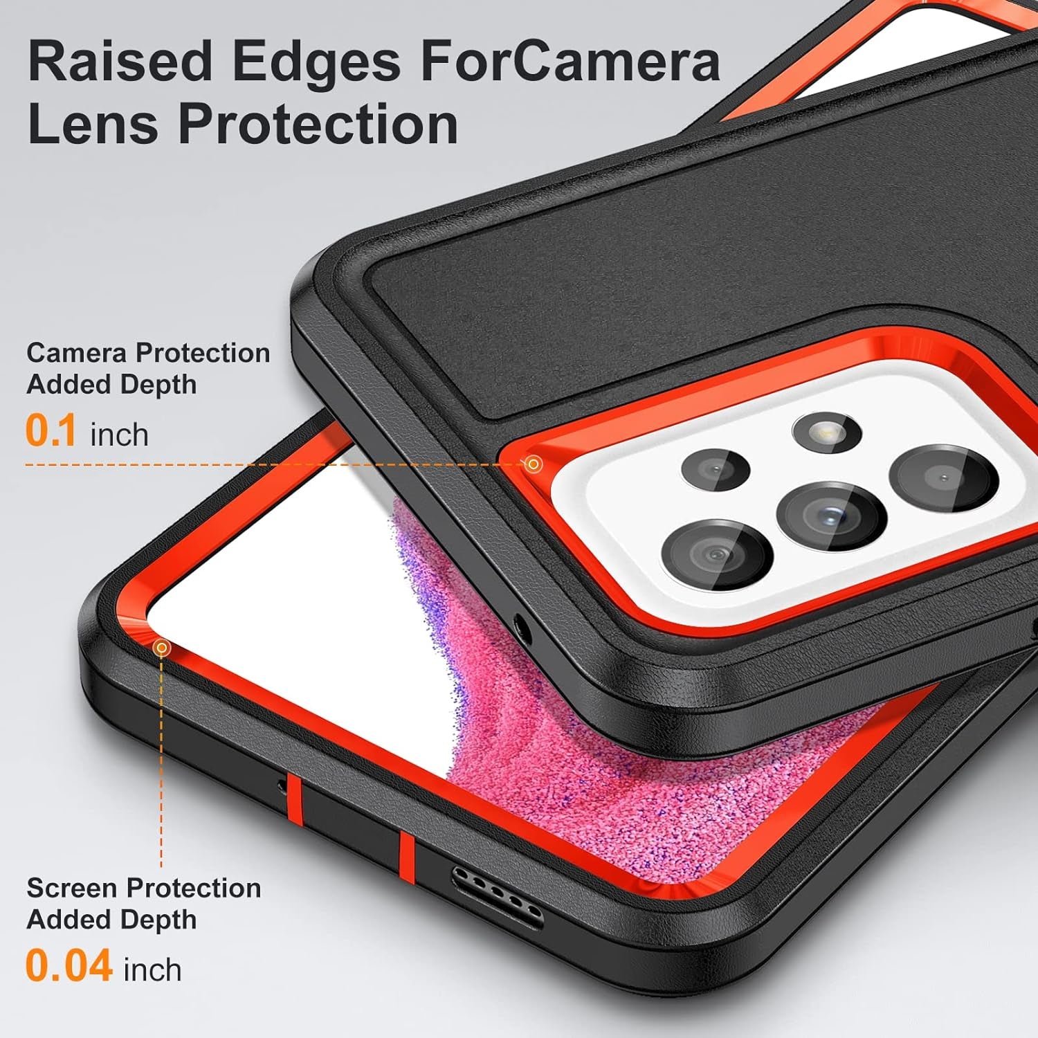 Idweel Galaxy A53 5G Case with Build-In Kickstand(2022), Heavy Duty Protection Shockproof Anti-Scratch Rugged Slim Fit Protective Durable Case Hard Cover for Samsung Galaxcy A53 5G 6.5",Black/Orange  IDweel   