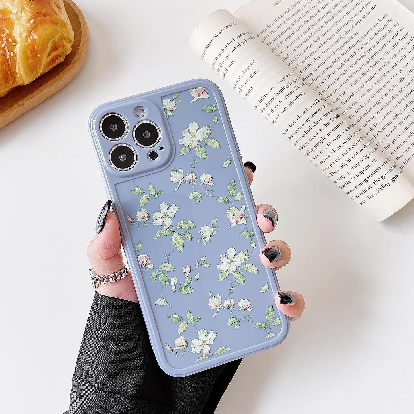 ZTOFERA Compatible with Iphone 12 Pro Max Case for Girls Women, Floral Flower Pattern Design Silicone Case, Slim Shockproof TPU Protective Bumper Case Cover for Iphone 12 Pro Max,Grey  ZTOFERA   