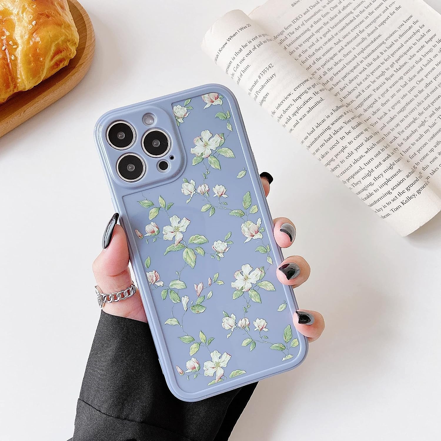 ZTOFERA Compatible with Iphone 12 Pro Max Case for Girls Women, Floral Flower Pattern Design Silicone Case, Slim Shockproof TPU Protective Bumper Case Cover for Iphone 12 Pro Max,Grey  ZTOFERA   