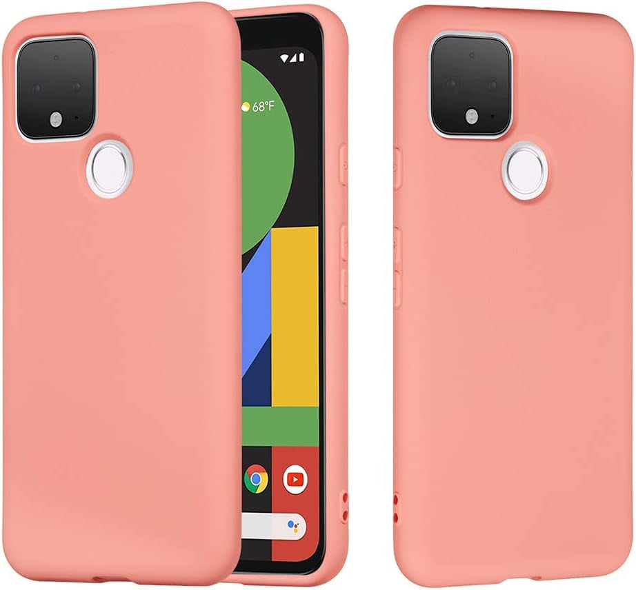 Mikikit Red Silicone Case for Google Pixel 4A 5G, Soft Rubber Gel Case Liquid Silicone Cover Cute Girl Anti-Dirty Case Matte Shockproof Protector Case for Google Pixel 4A 5G  Mikikit Pink  