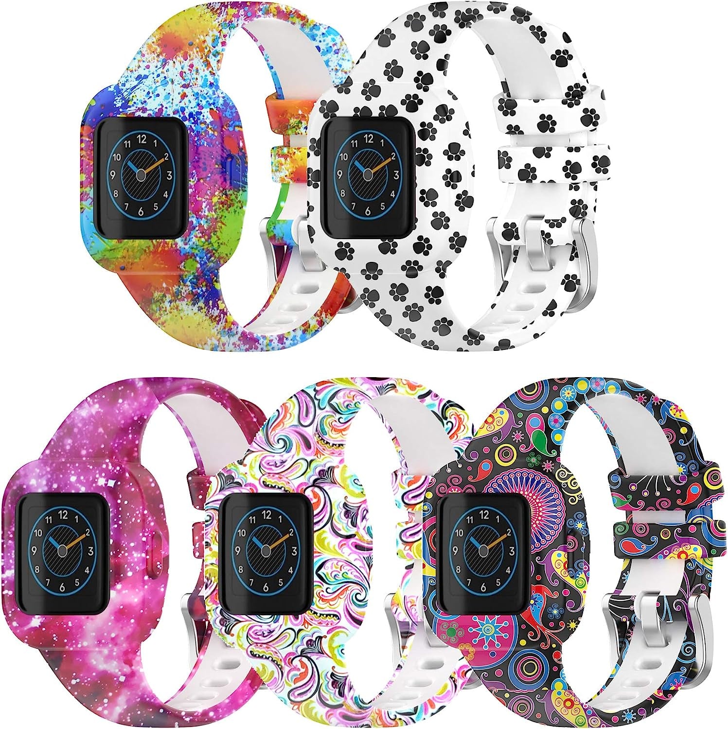 Bands Compatible with Garmin Vivofit Jr.3 Bands Accessories Replacement Band Camouflage Floral Leopard Pattern Starp for Kids Boys Girls with Metal Secure Clasp for Vivofit Jr.3  Chofit   
