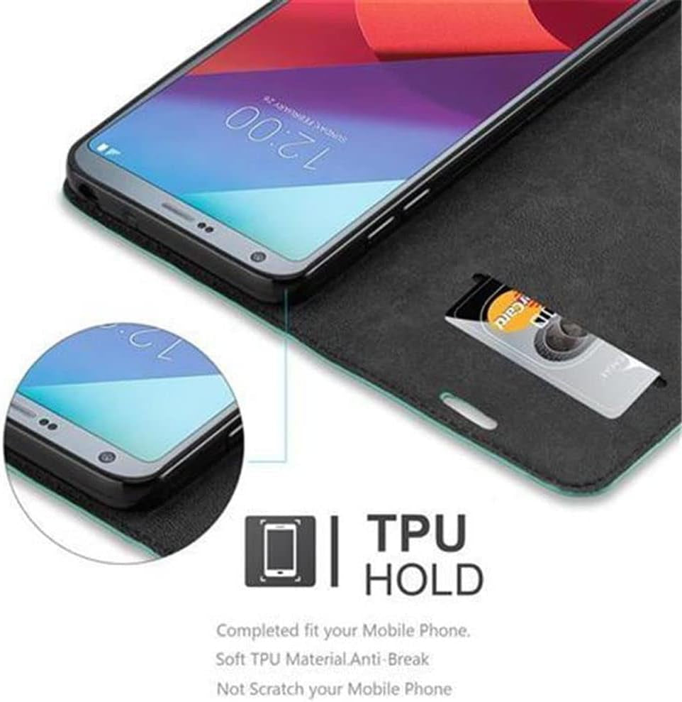 Cadorabo Book Case Compatible with LG G6 in Petrol Turquoise - with Magnetic Closure, Stand Function and Card Slot - Wallet Etui Cover Pouch PU Leather Flip  Cadorabo   