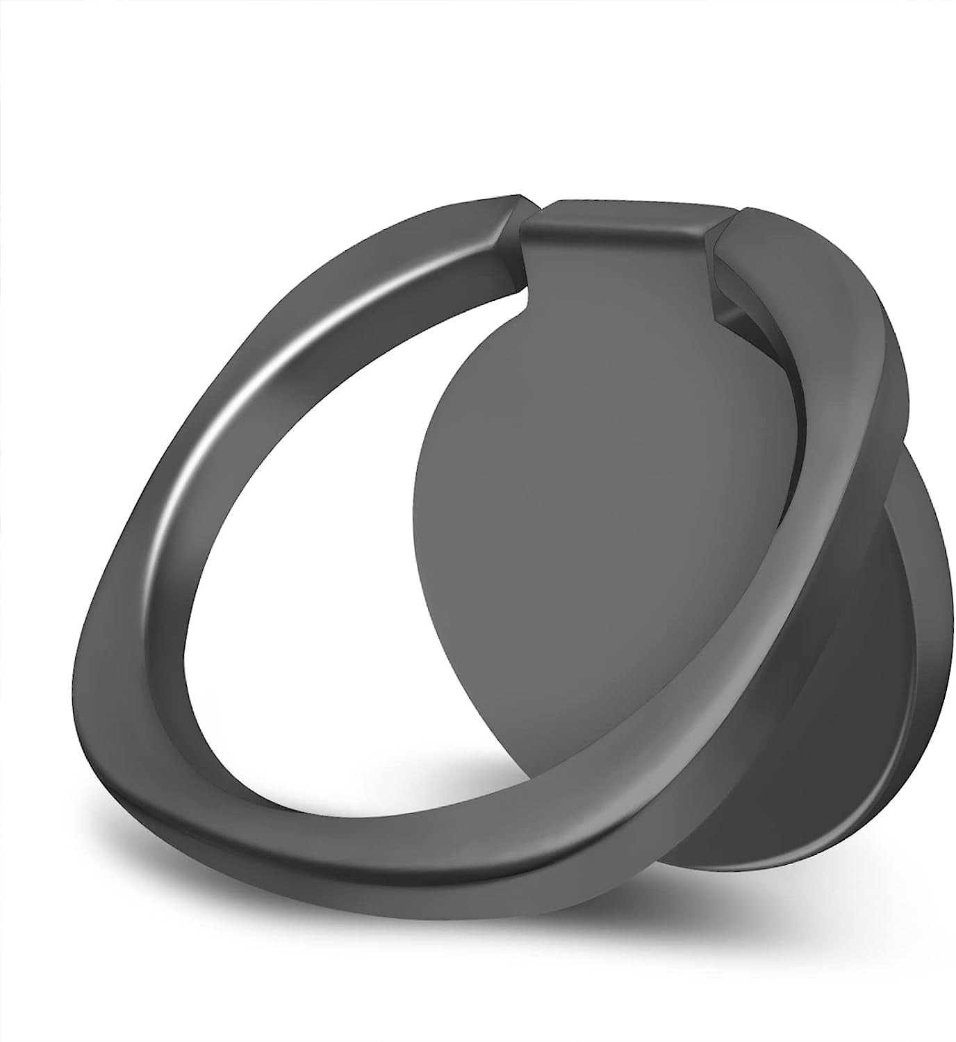 Naiadiy Zinc Alloy Cell Phone Ring Holder Finger Ring Stand, 360 Degree Rotation Kickstand Grip Holder (Square/Gold)  Naiadiy Square/Black  