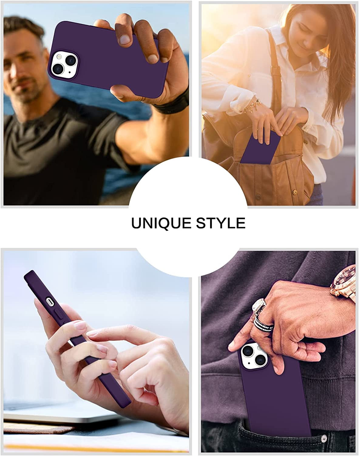 BENTOBEN Compatible with Iphone 14 Case, Liquid Silicone Gel Rubber Bumper Microfiber Lining Hard Back Shockproof Protective Phone Cover for Iphone 14 6.1",Deep Purple  BENTOBEN   