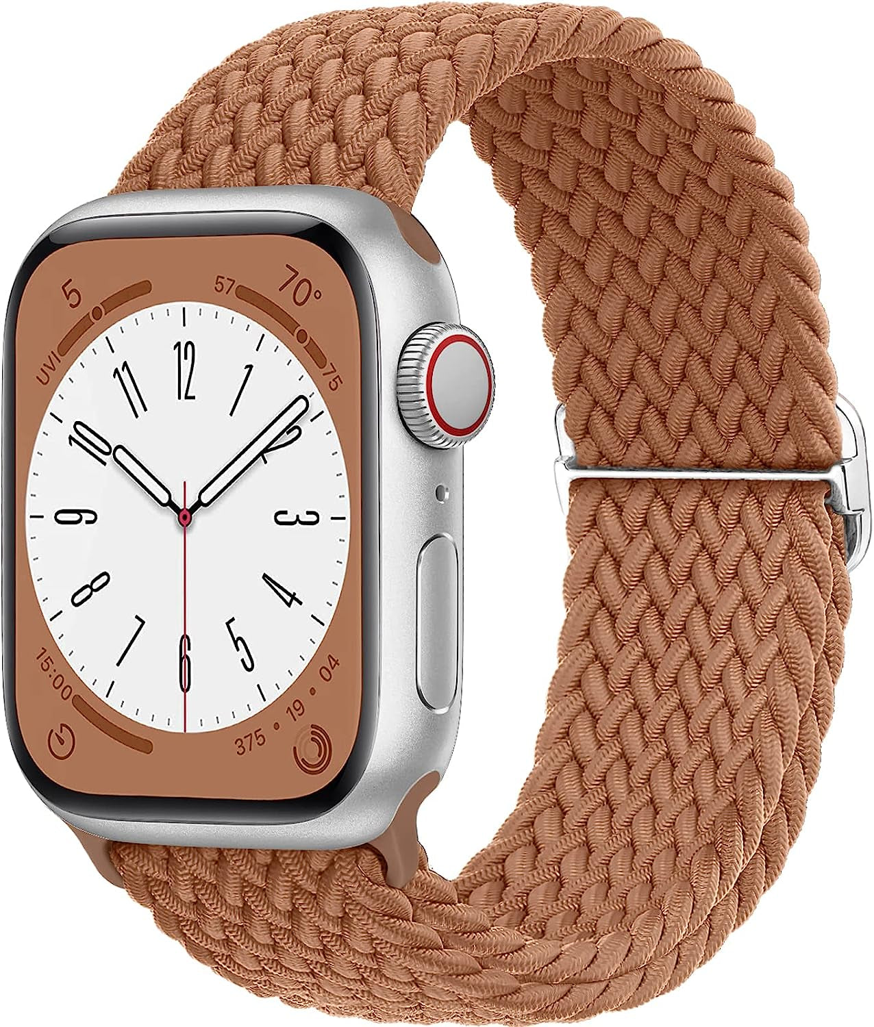 Merlion Stretchy Braided Solo Loop Compatible with Apple Watch Band 38Mm 40Mm 41Mm 42Mm 44Mm 45Mm 49Mm, Sports Adjustable Elastic Straps for Iwatch  Merlion Brown 38MM/40MM/41MM 