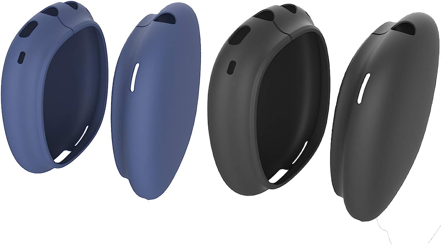 Youkei Compatible with Airpods Max Case Cover, Silicone Skin Cover Replacement Protective Earcup Protectors Pods Ear Cushions Compatible with Airpods Max (Red)  Youkei 2 pack-Black+Blue  