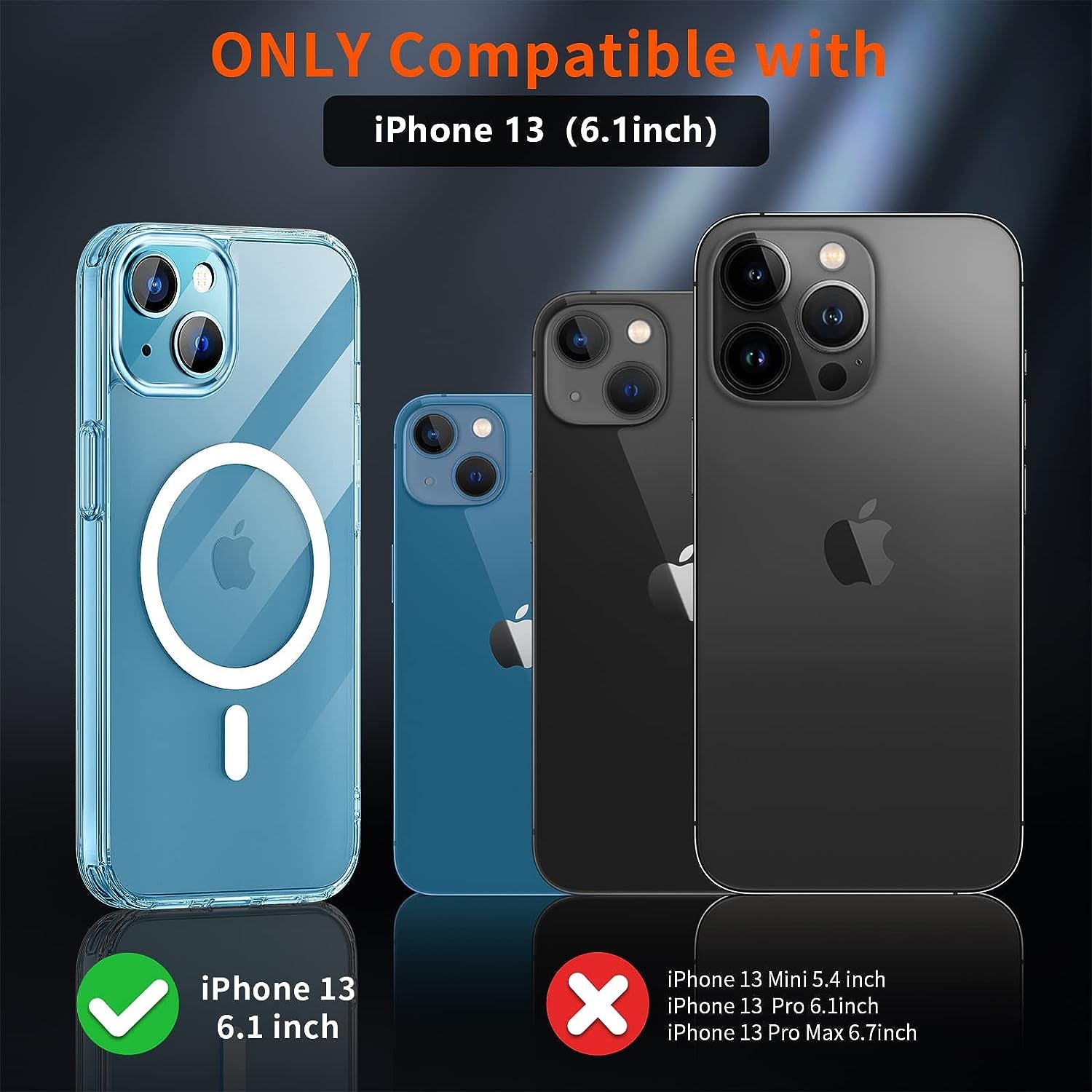 SUPFINE Magnetic for Iphone 13 Case Clear [Compatible with Magsafe][Never Yellow][2+Tempered Glass Screen Protector] Non-Slip Shockproof Phone Case,Flexible Bumper Designed for Thin Cover,Clear  SUPFINE   