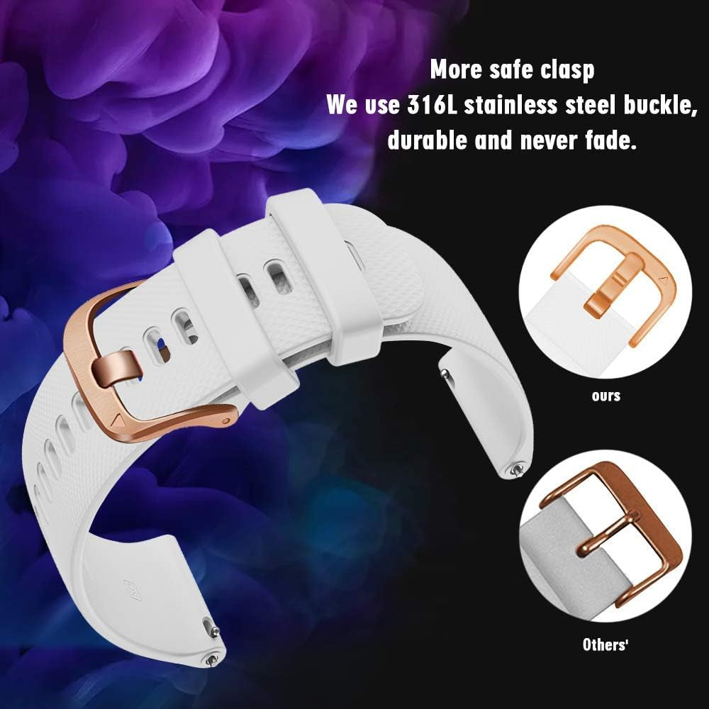 Notocity for Garmin Venu/Venu 2 Plus/Venu Sq/Venu Sq 2/ Vivoactive 3 Watch Band, 20Mm Quick Release Silicone Strap for Forerunner 245/645, Vivoactive HR, Approach S40/S42  NotoCity   